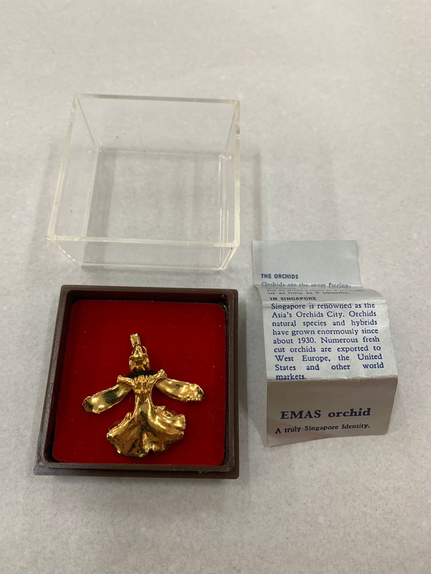 Gold Plated Real Orchid Pendant