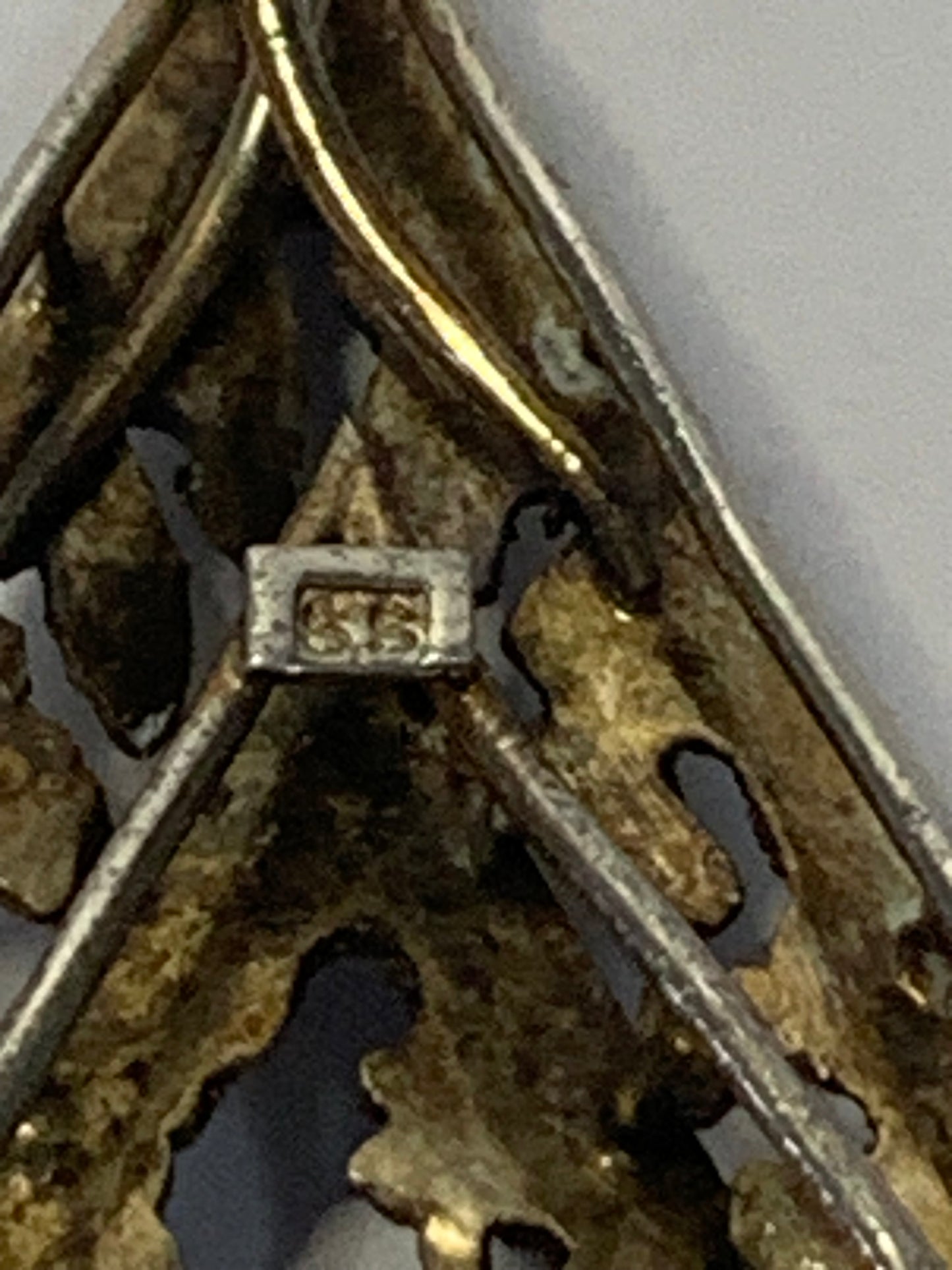 Vintage Stainless Steel Pendant featuring a cabochon Jade stone