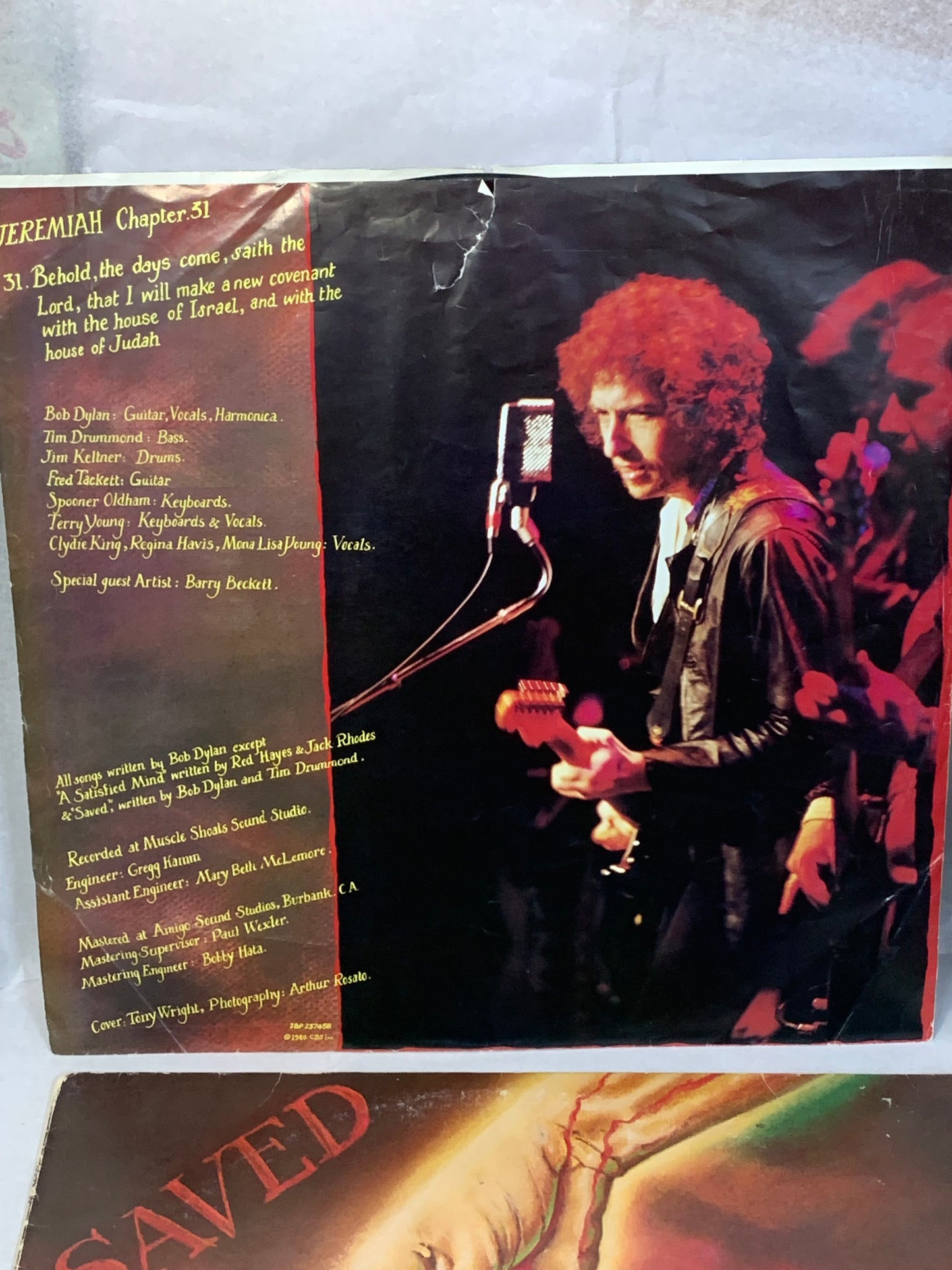 Bob Dylan – Saved LP, CBS, catalog SBP 237458. This is the Australian/New Zealand pressing, released June 1980