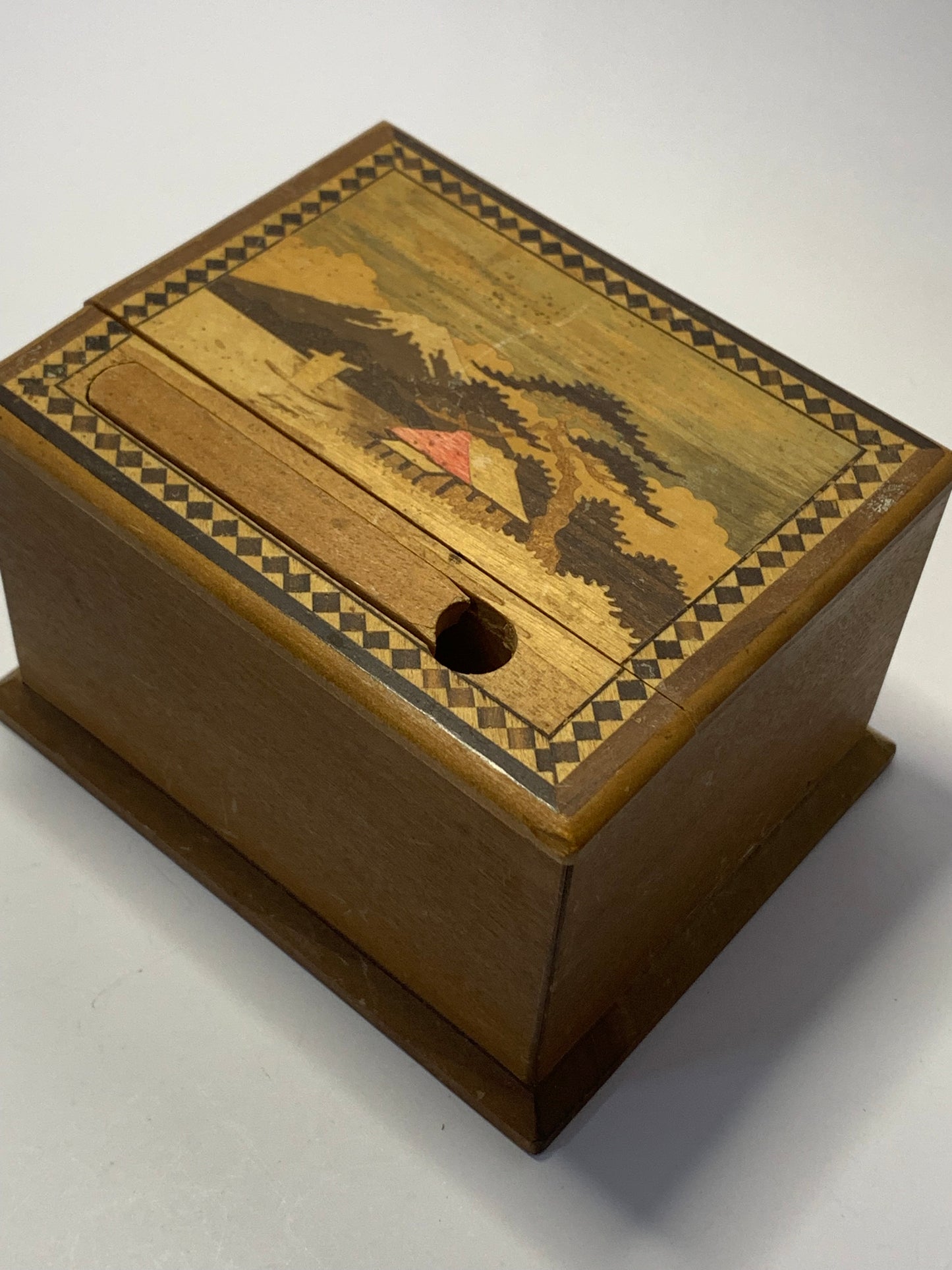 Japanese Marquetry Cigarette Dispenser