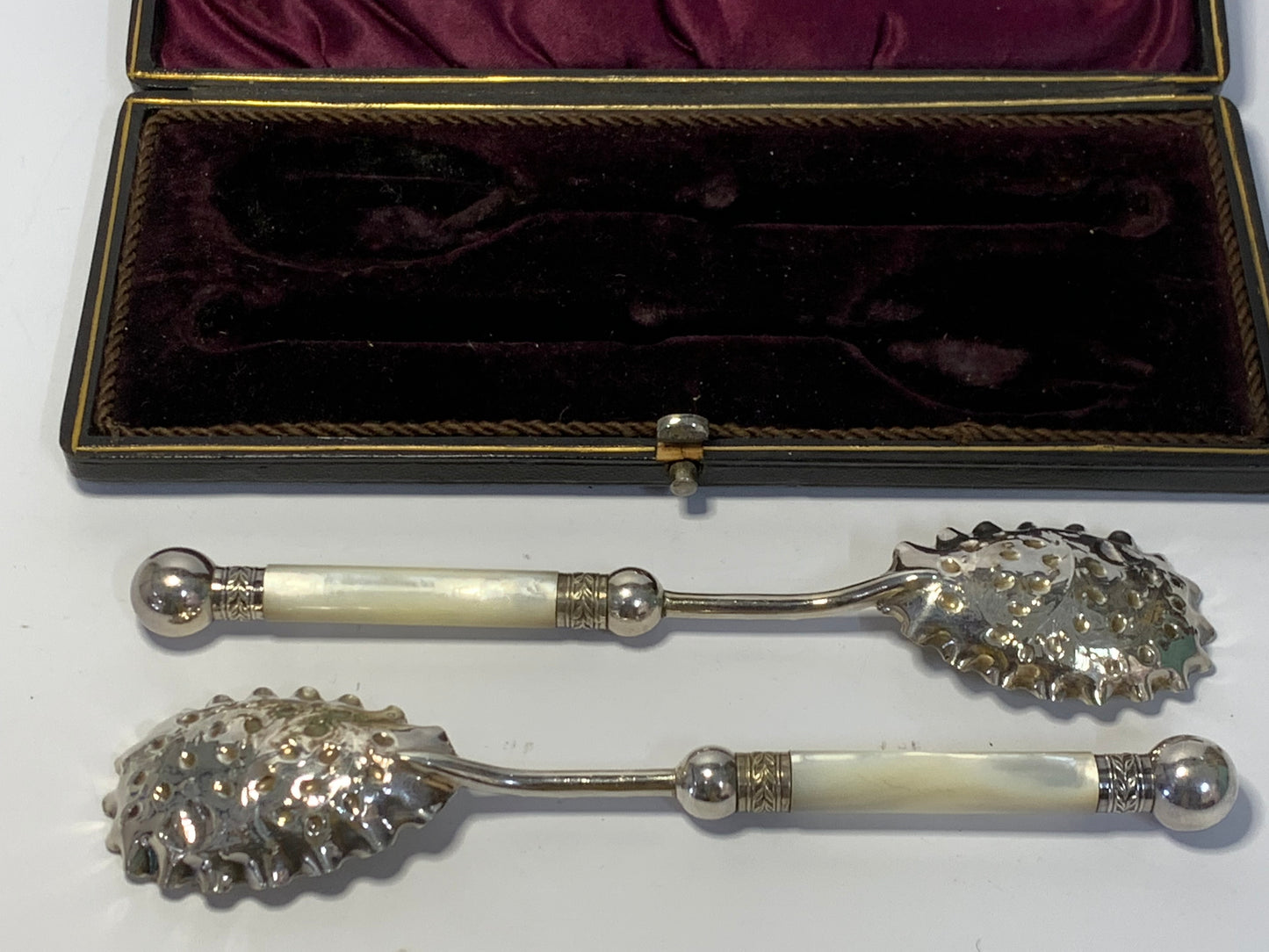 Victorian Silver-Plated Berry Spoons Set in Original Fitted Case