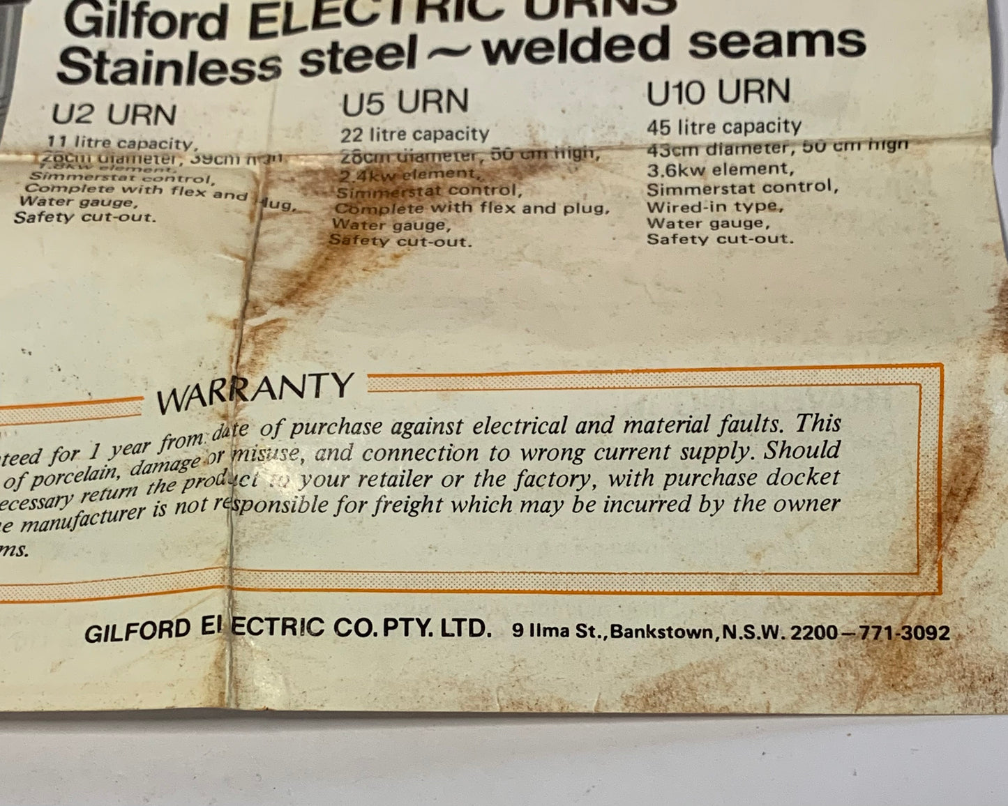 Vintage Gilford Automatic Compact Travel Iron TA300D with Case - 1960s/70s