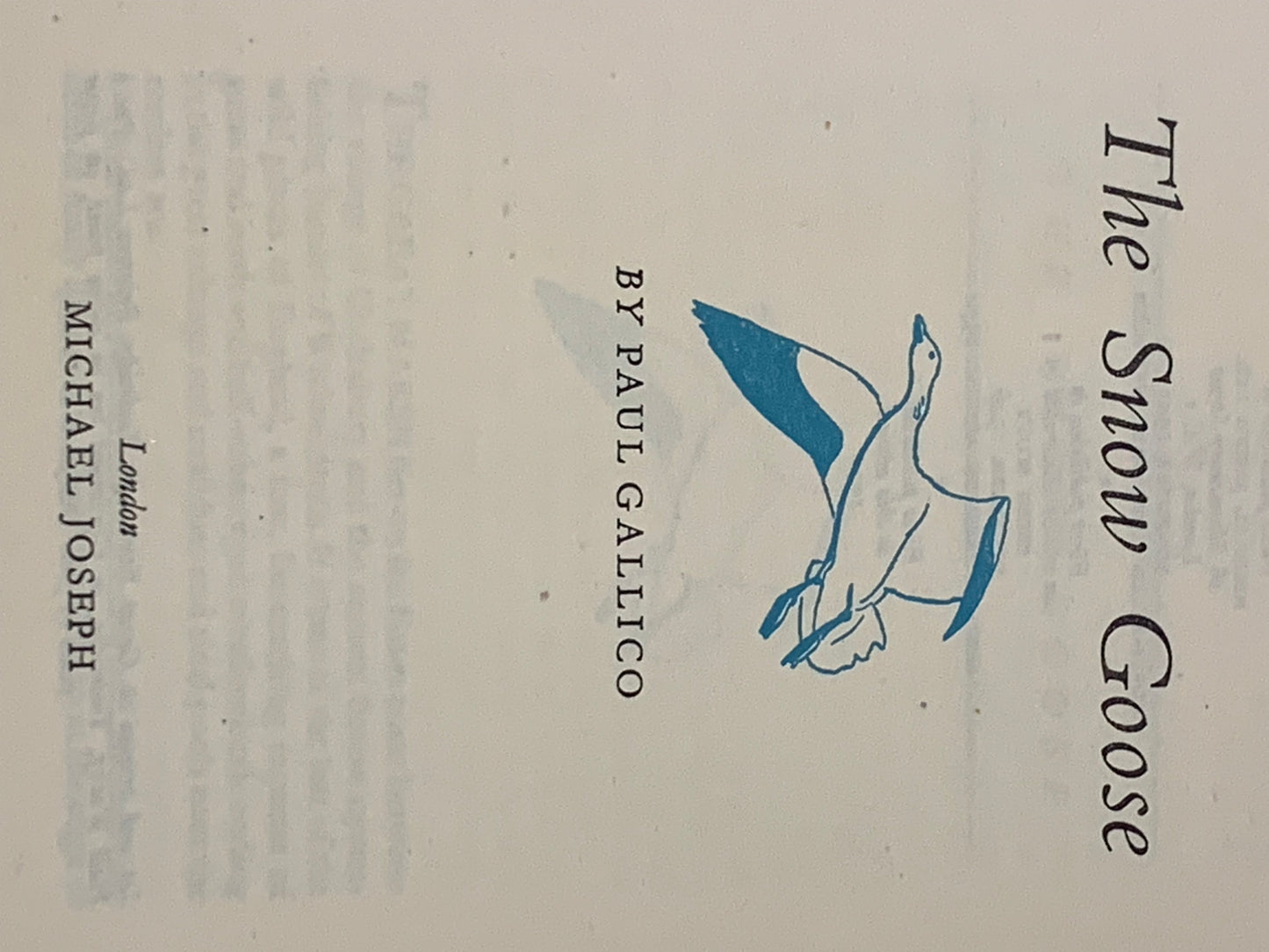 First Edition “The Snow Goose” by Paul Gallico (1951)