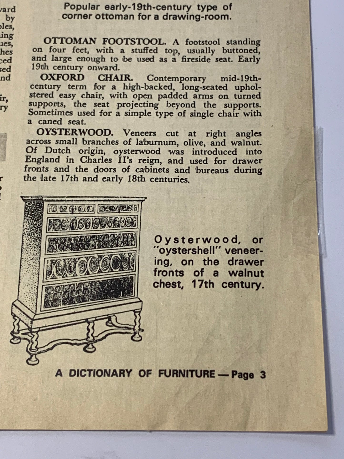 “The Australian Women’s Weekly Dictionary of Furniture - Part Two (M to Z)” written by expert John Gloog, published August 11, 1971.