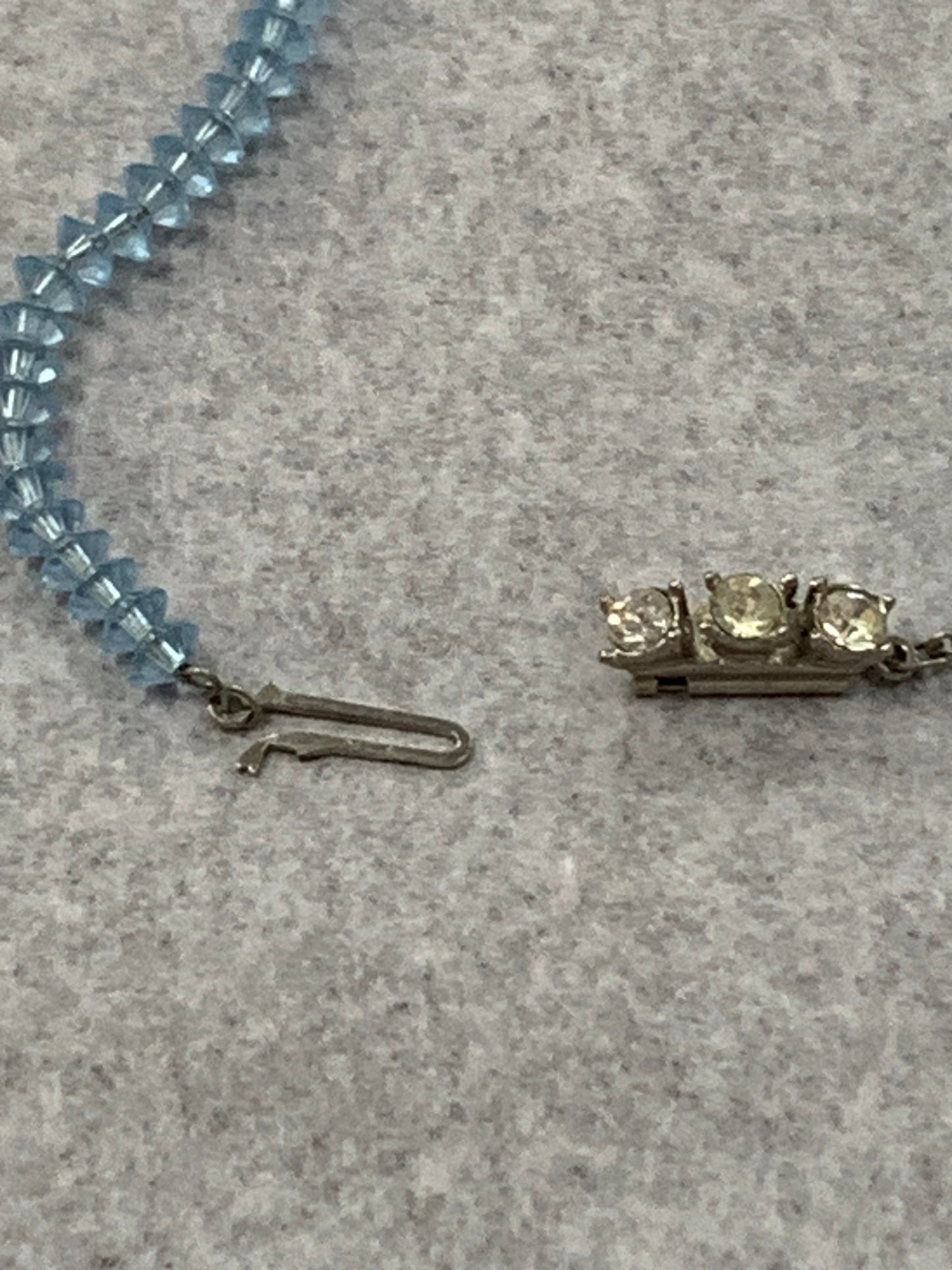 Vintage 1960s light blue Murano glass bead necklace