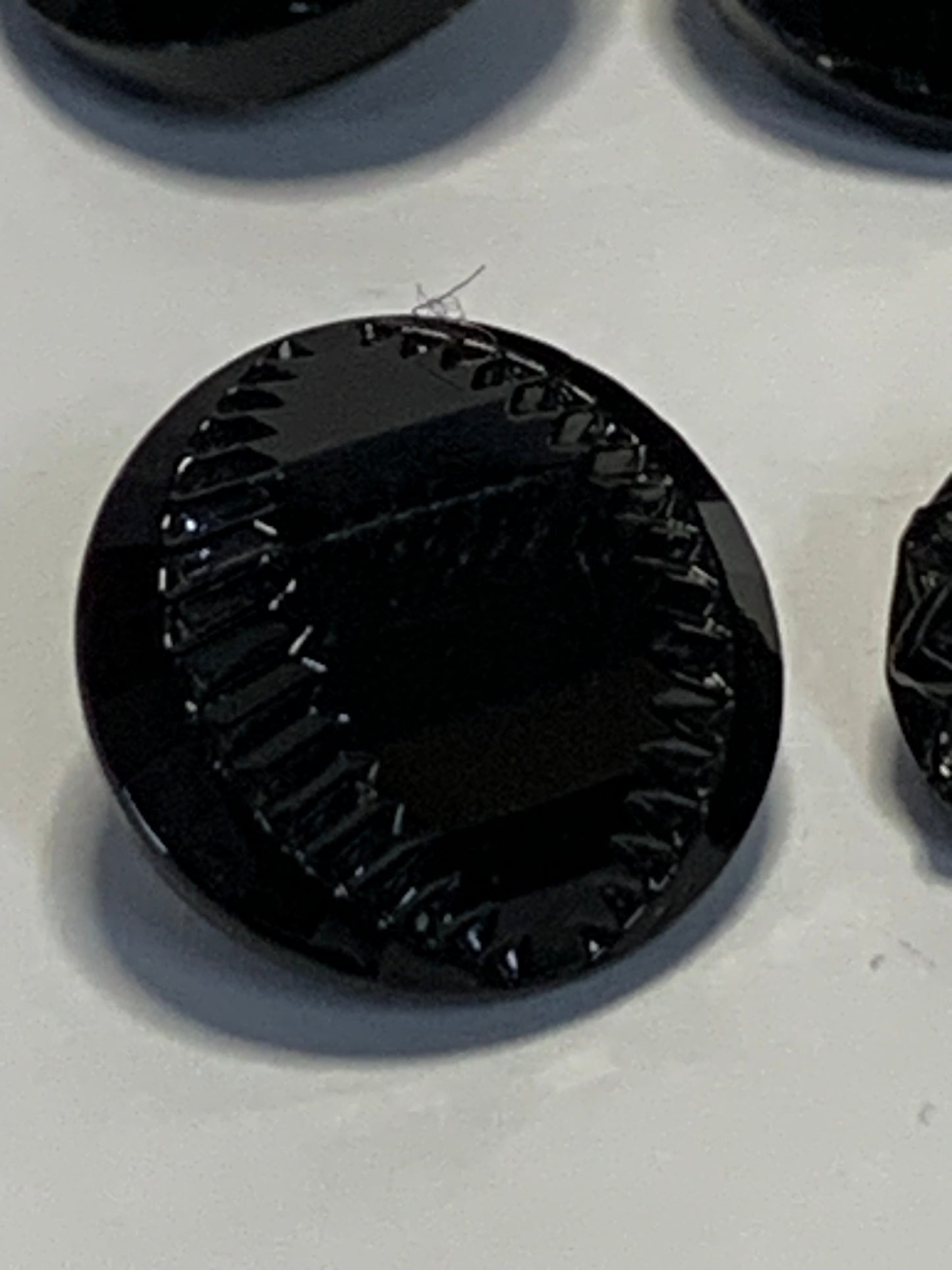 Collection of 19 Early 20th century Jet Black Glass Buttons
