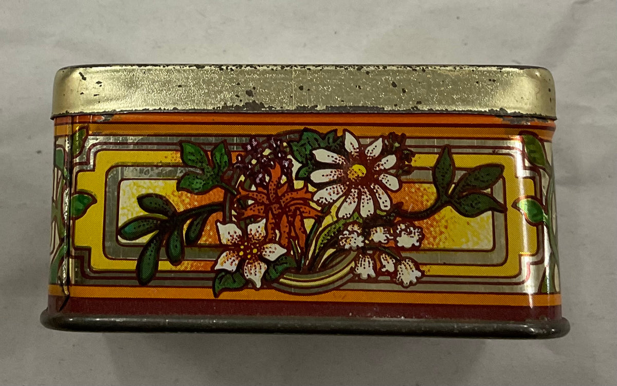 Vintage Gilchrist & Soames “Sweet Woodruff Herb Soap” decorative tin box.