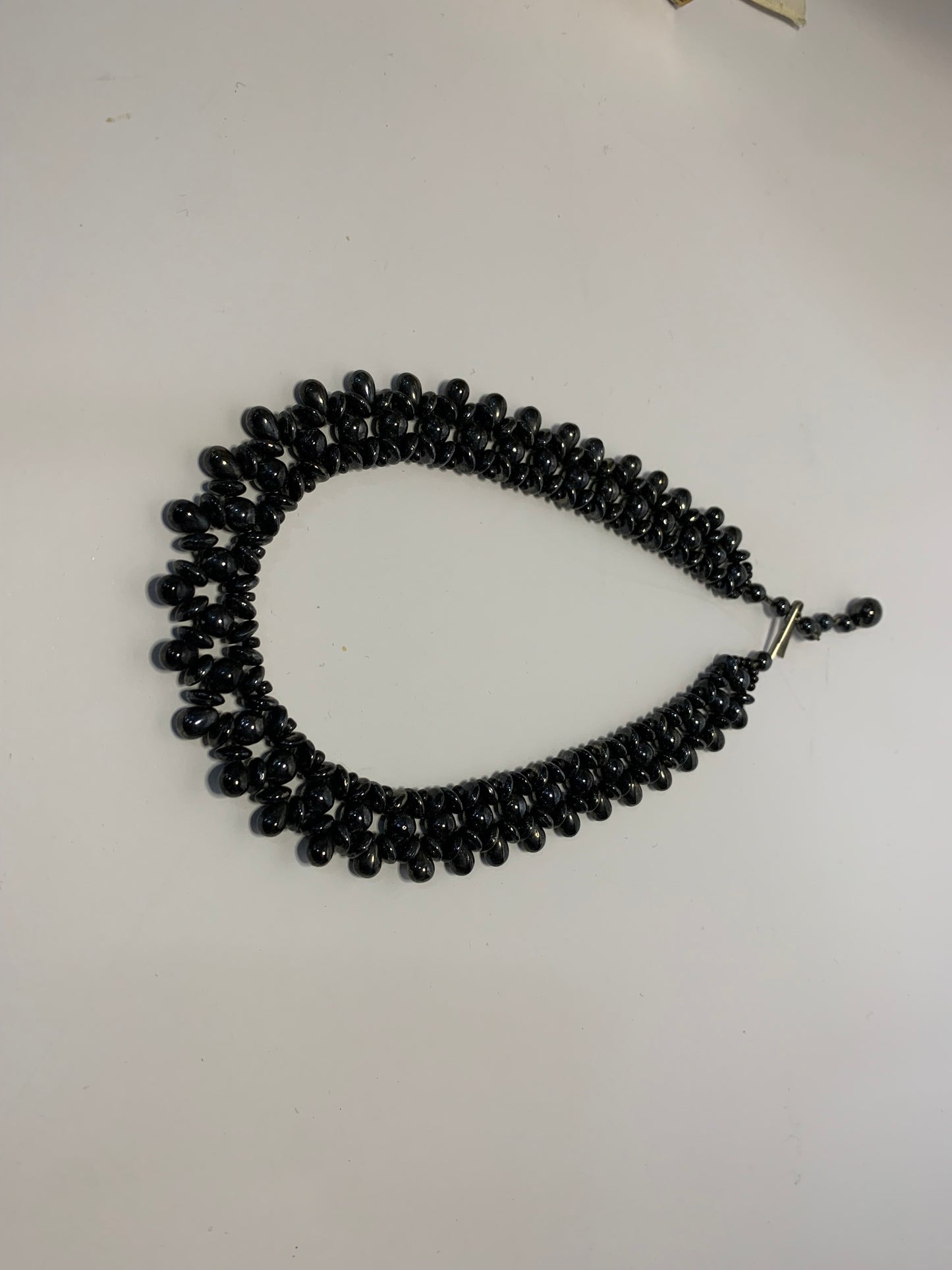 Vintage black beaded necklace