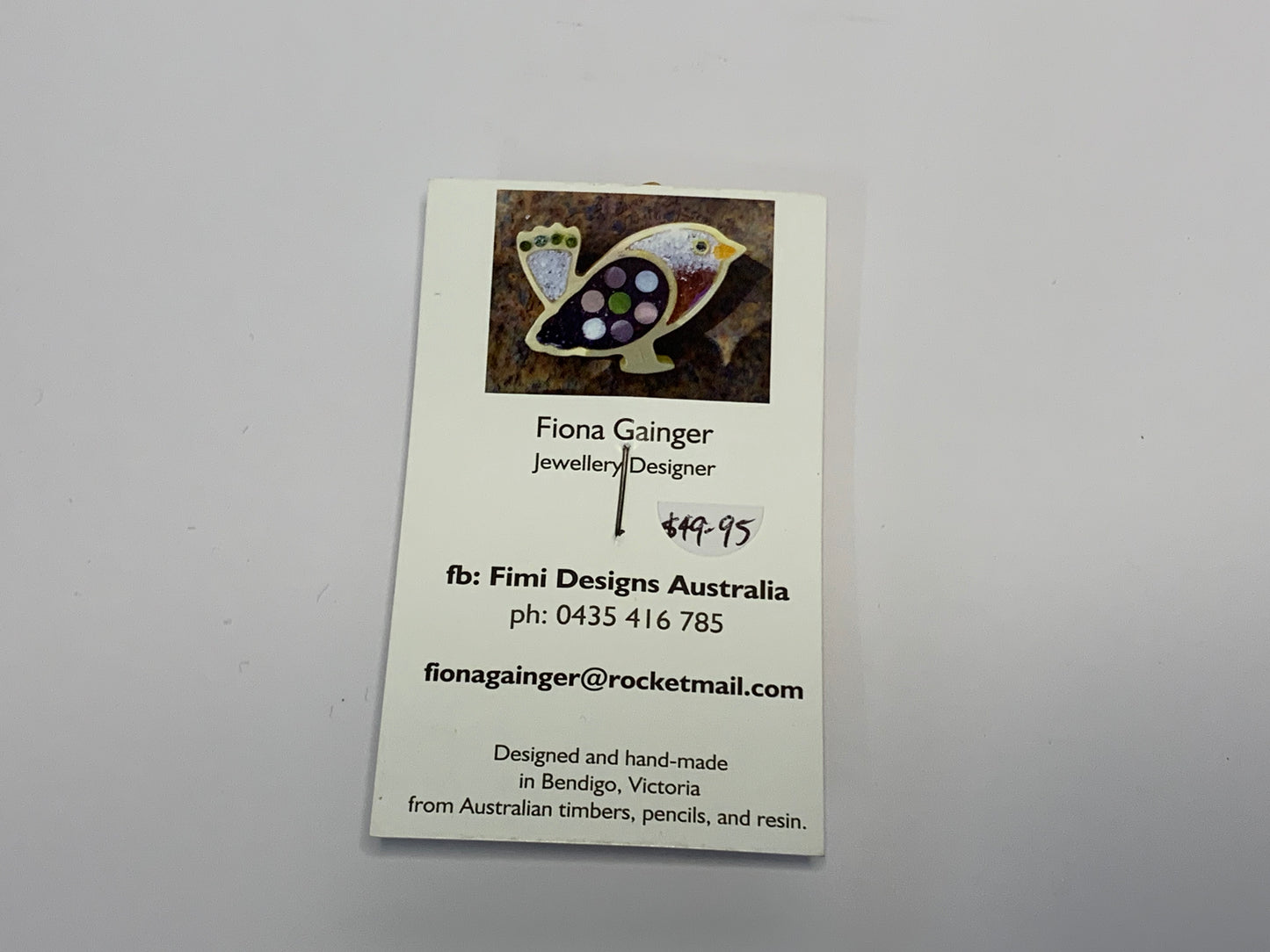 Huon Pine Guitar Brooch