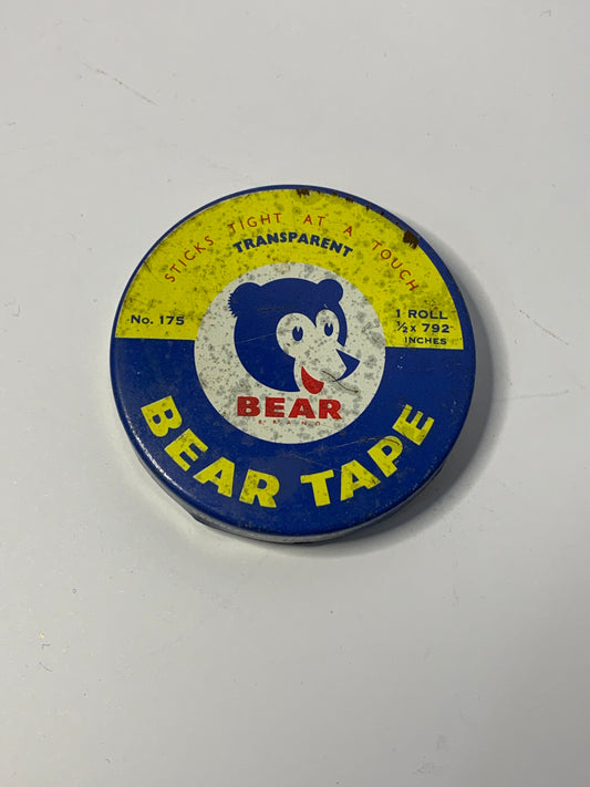 Vintage Australian “Bear Tape” tin by Behr-Manning (Aust.) Pty Ltd., Lidcombe, N.S.W.