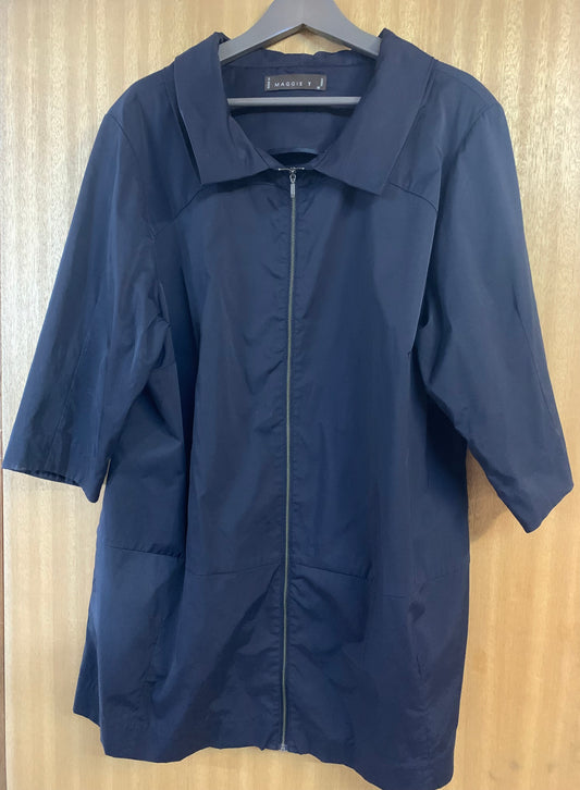 Maggie T Navy Blue Zip front Jacket - Size 18