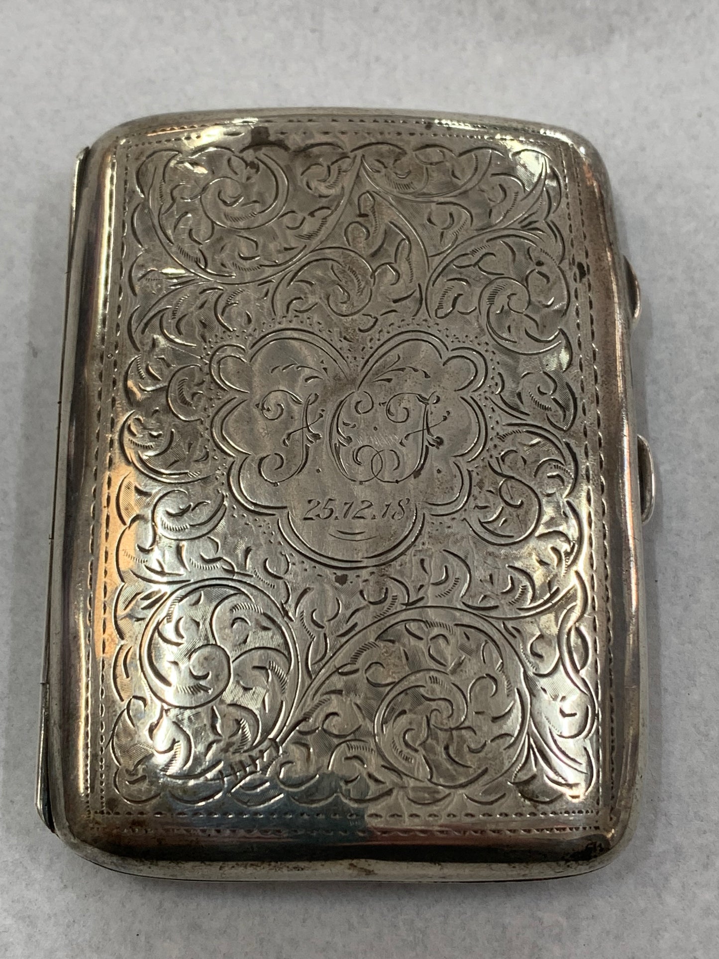 English Sterling Silver Cigarette Case
