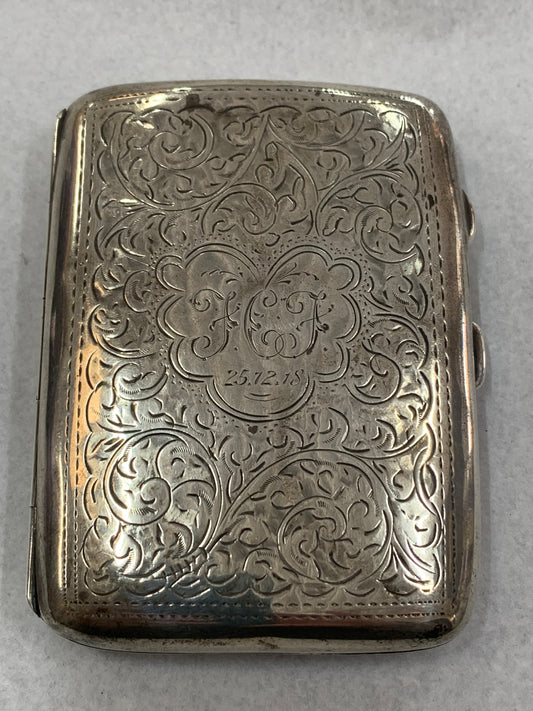 English Sterling Silver Cigarette Case