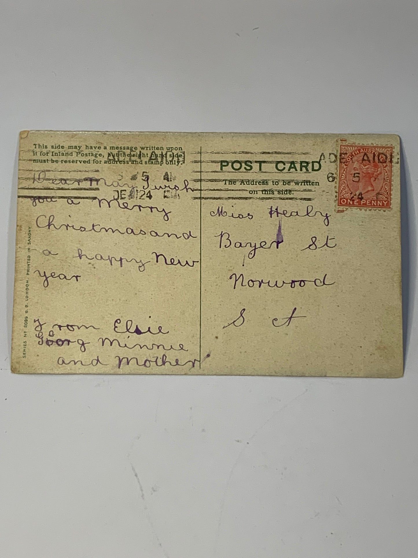 Vintage Christmas Postcard from early 1900s