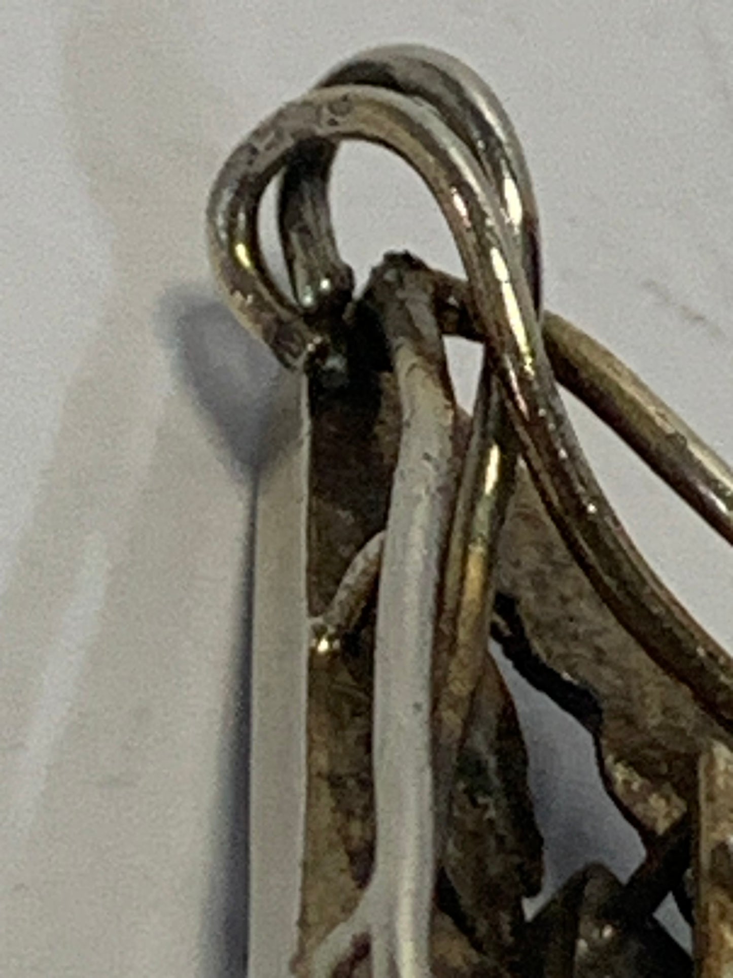 Vintage Stainless Steel Pendant featuring a cabochon Jade stone