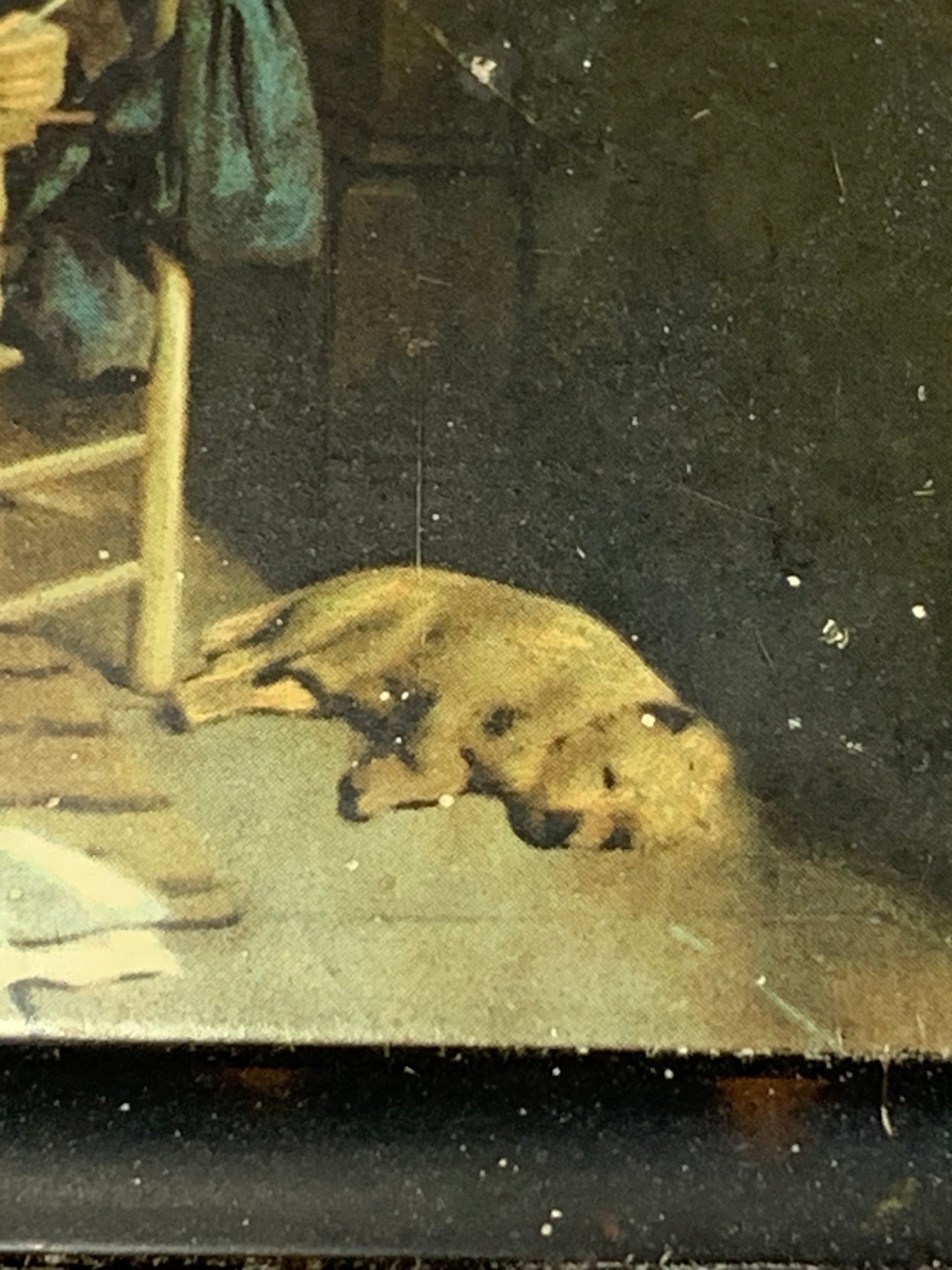 Antique Victorian Biscuit Tin — “The Draughts Players” after Joseph Clark