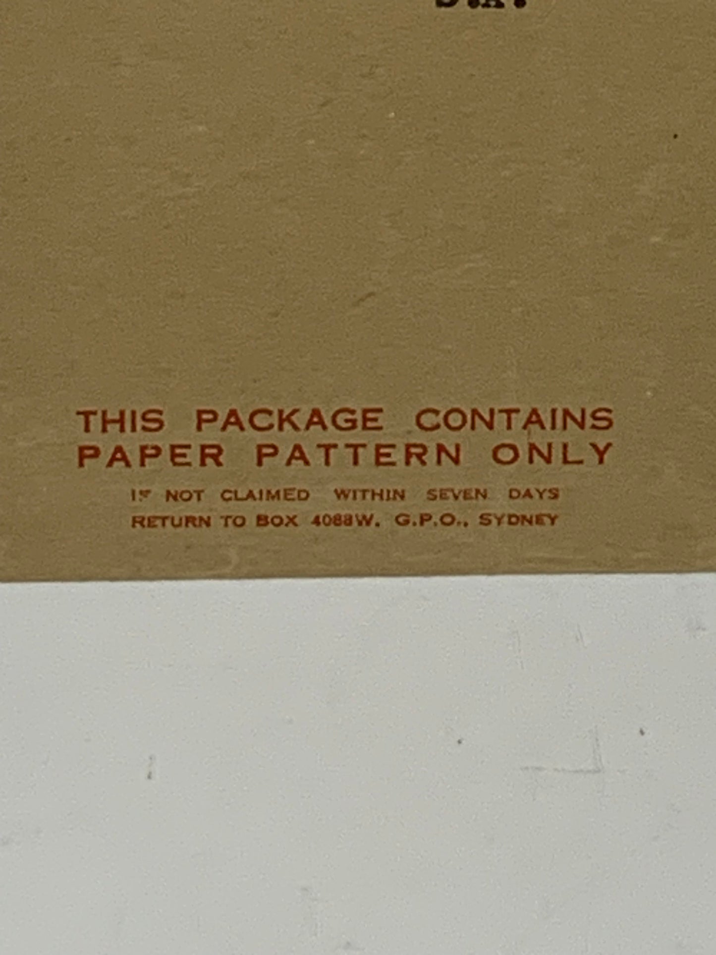 Vintage 1955 envelope from “The Australian Women’s Weekly Patterns” service