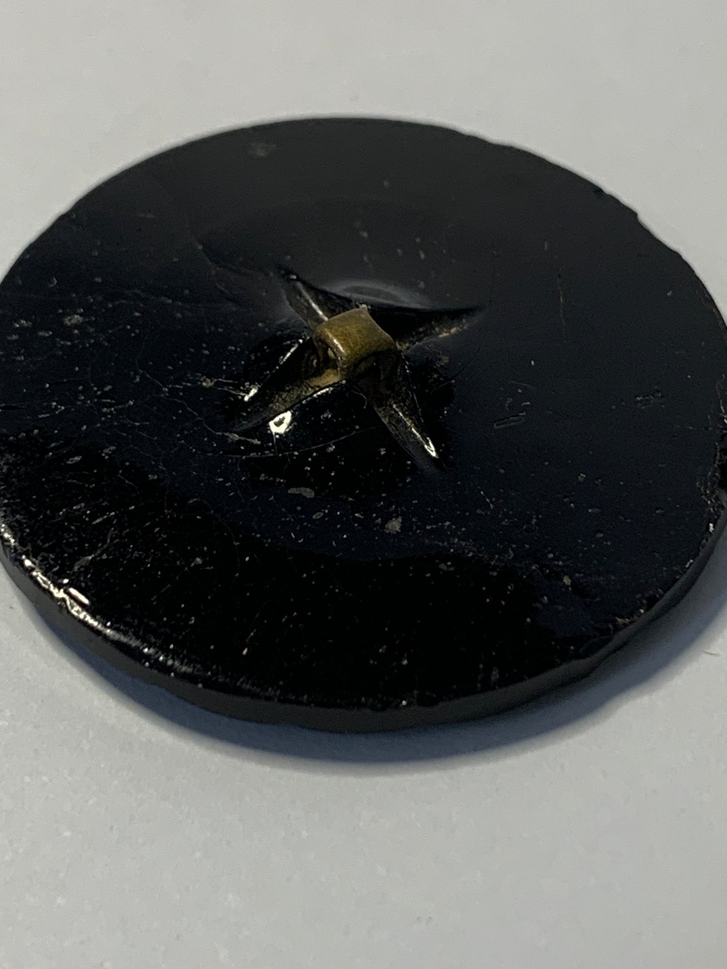 Early 20th Century Glass Mourning Button