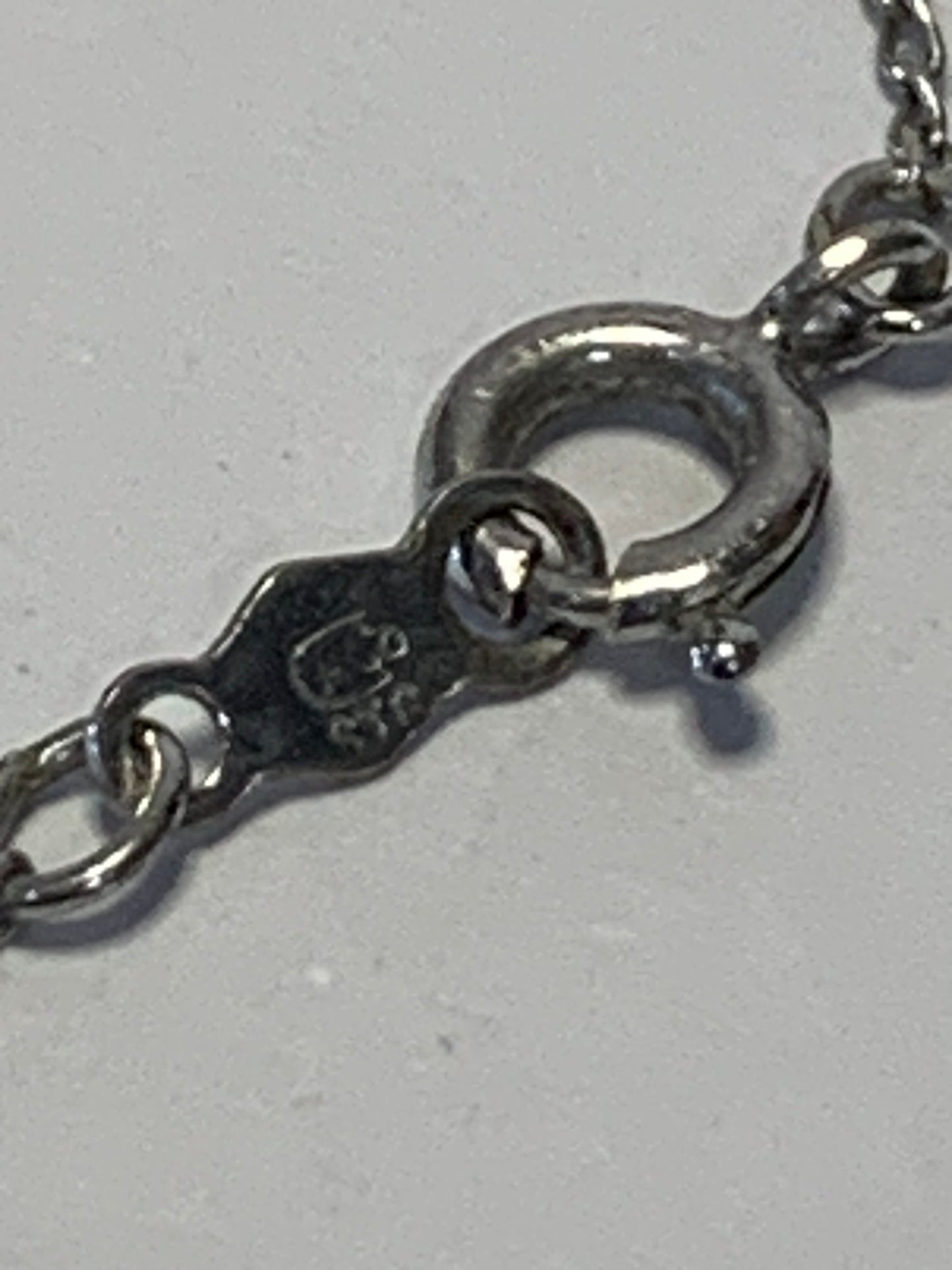 Vintage Enamel Pendant with Sterling Silver chain