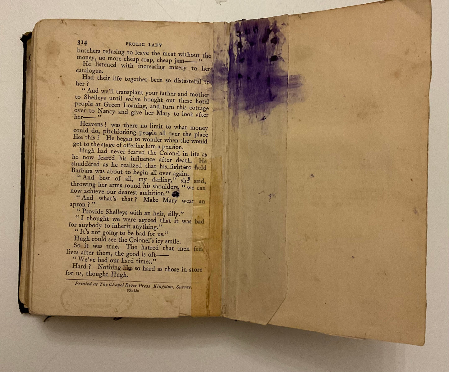 “Frolic Lady” by S.P.B. Mais
Published by Cassell and Company Ltd., London, Toronto, Melbourne, and Sydney, circa early 1930s.