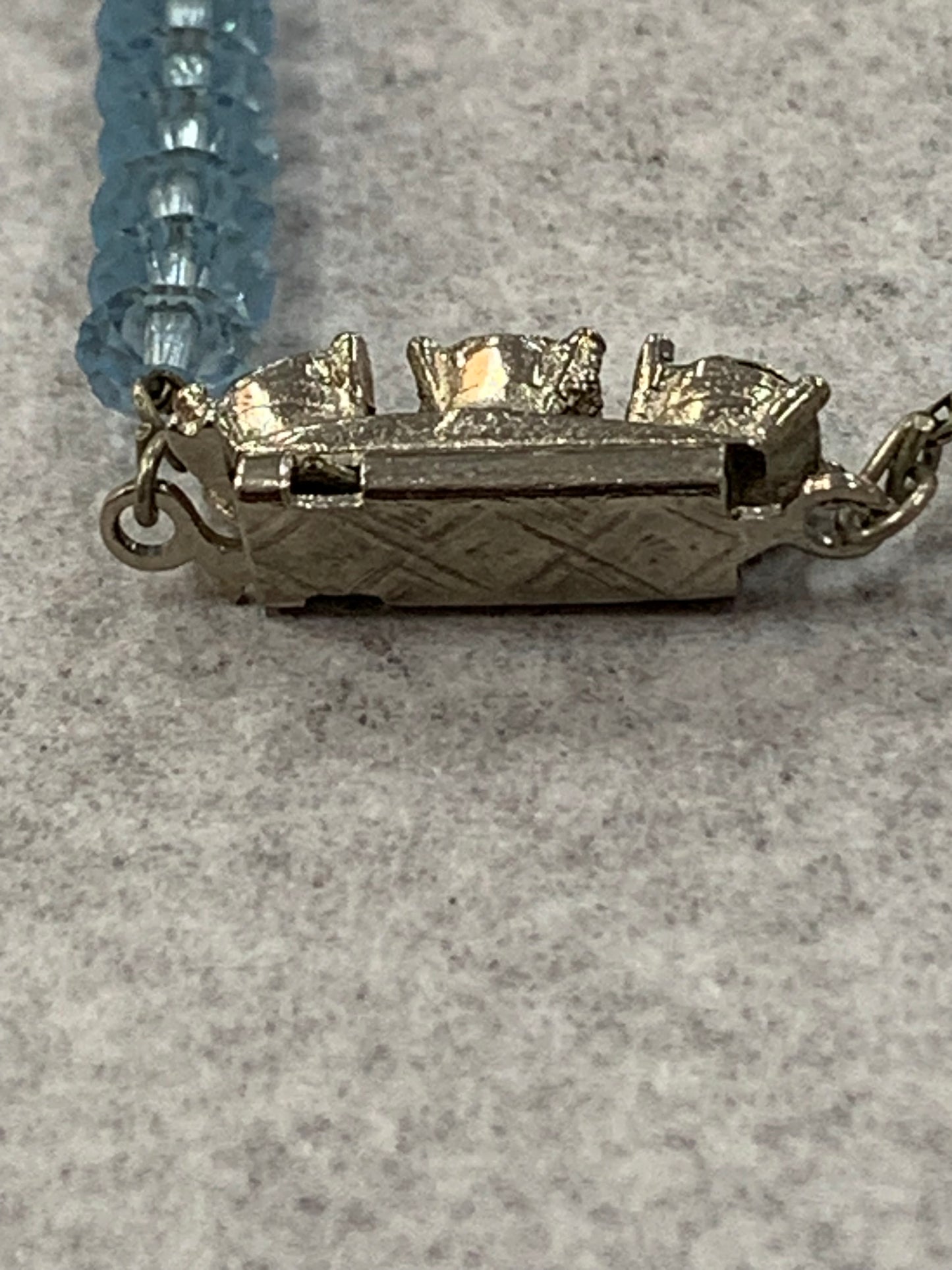 Vintage 1960s light blue Murano glass bead necklace