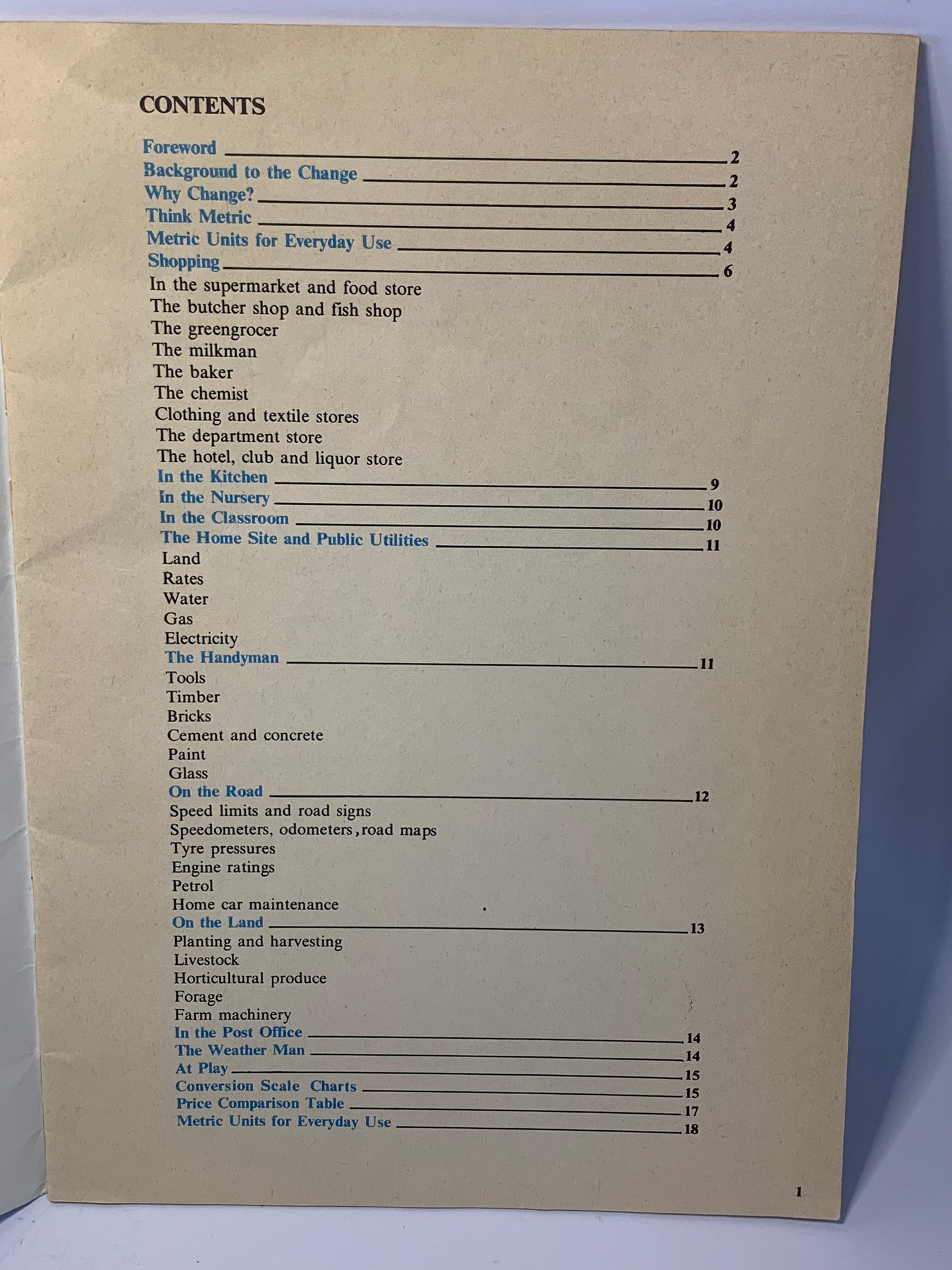 Vintage Australian government educational booklet “Metric Conversion & You”