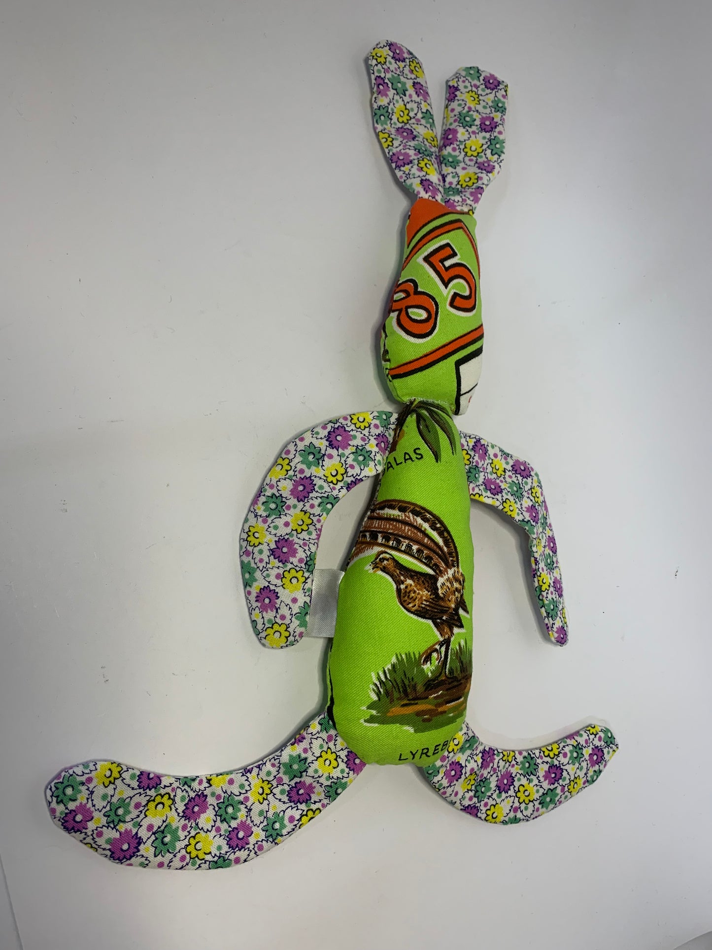 Toy Rabbit made from recycled vintage tea towels