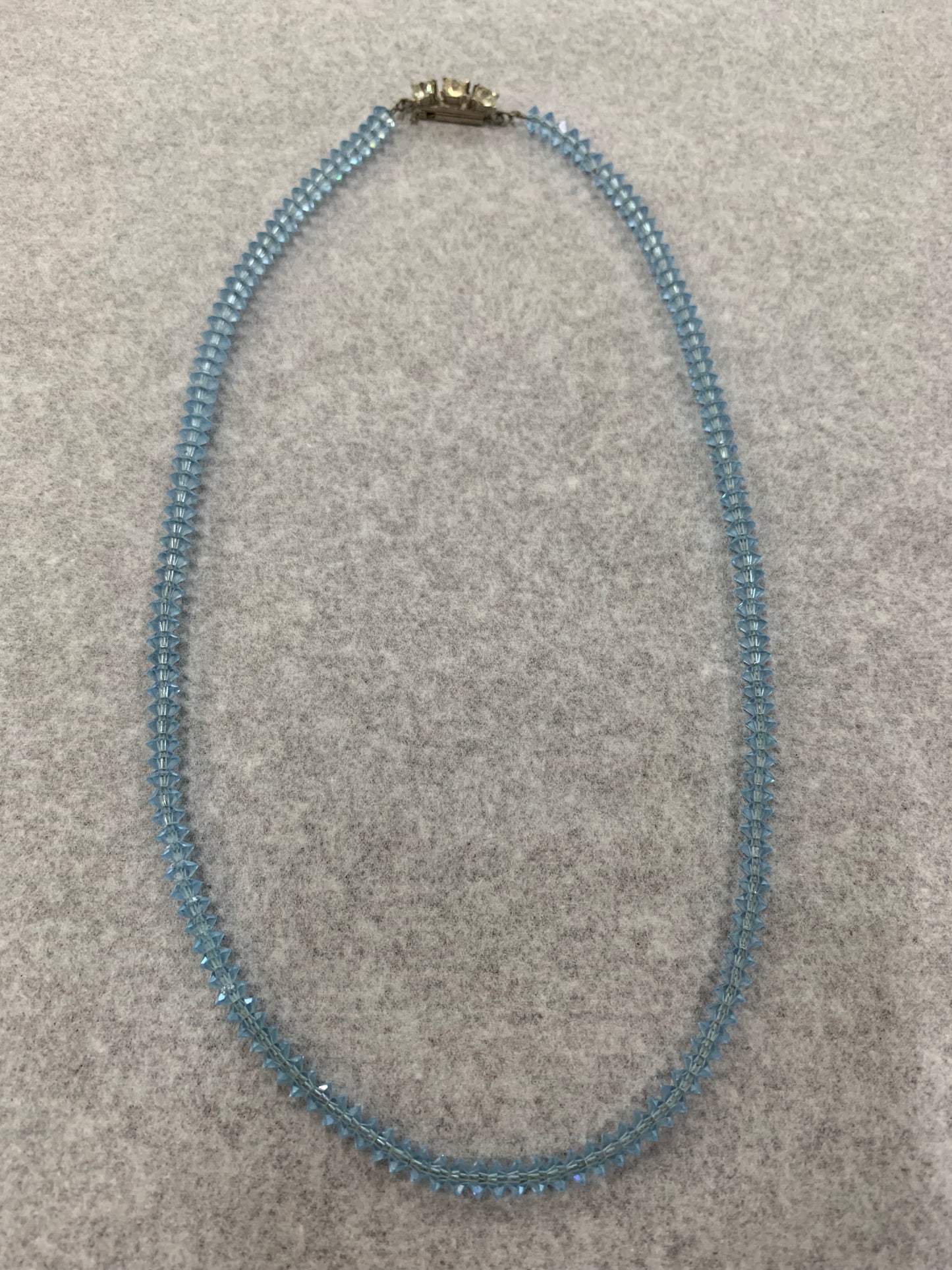 Vintage 1960s light blue Murano glass bead necklace