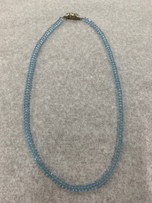 Vintage 1960s light blue Murano glass bead necklace