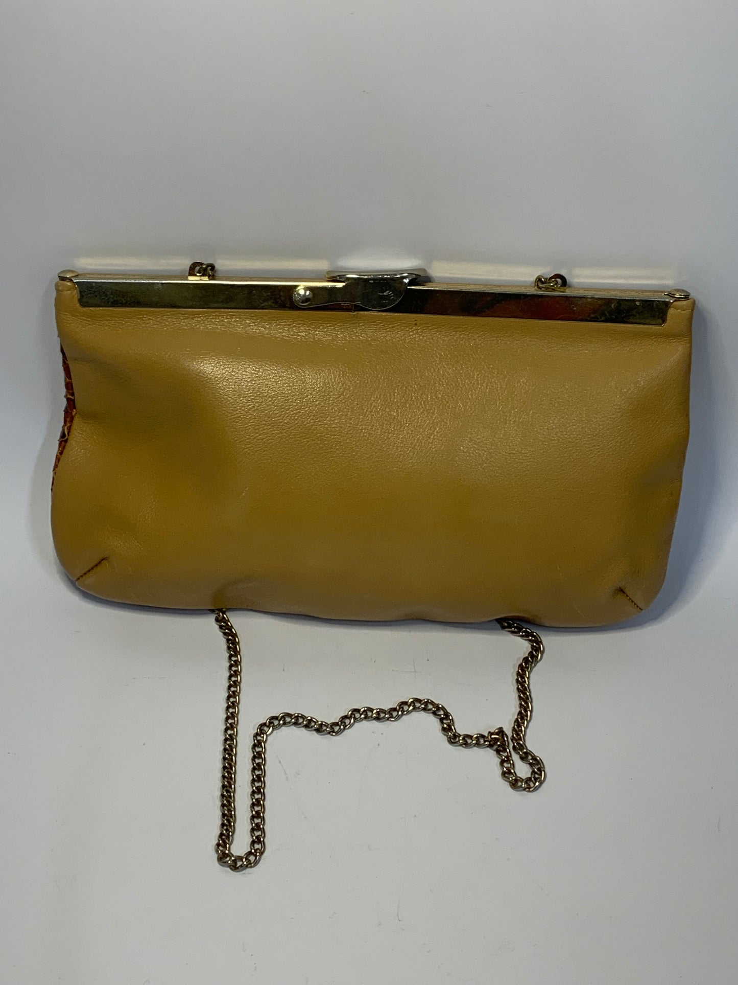 Vintage Snakeskin Clutch/ Evening bag/ Shoulder bag by Faigen - made in Australia- Genuine Leather