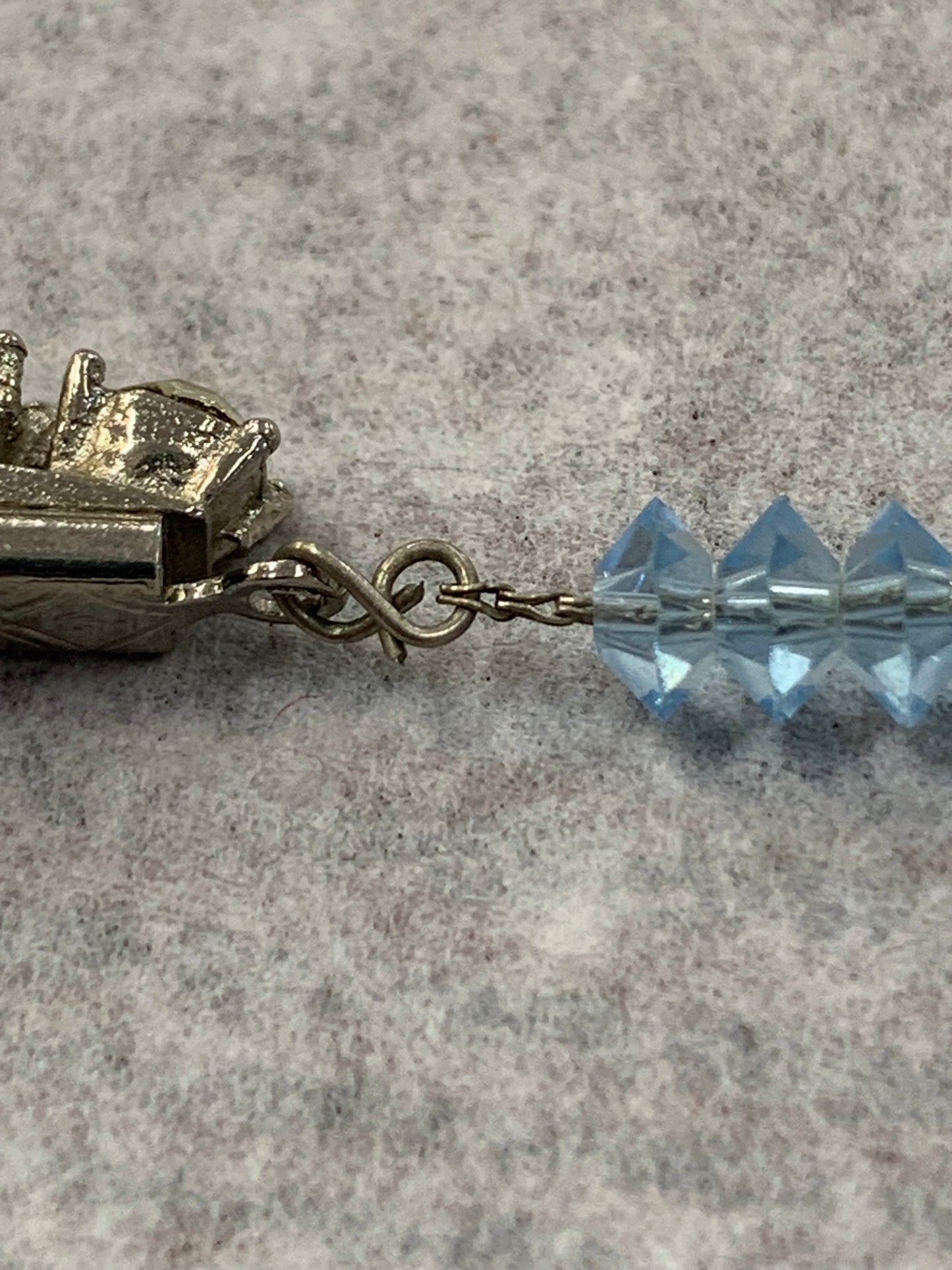 Vintage 1960s light blue Murano glass bead necklace