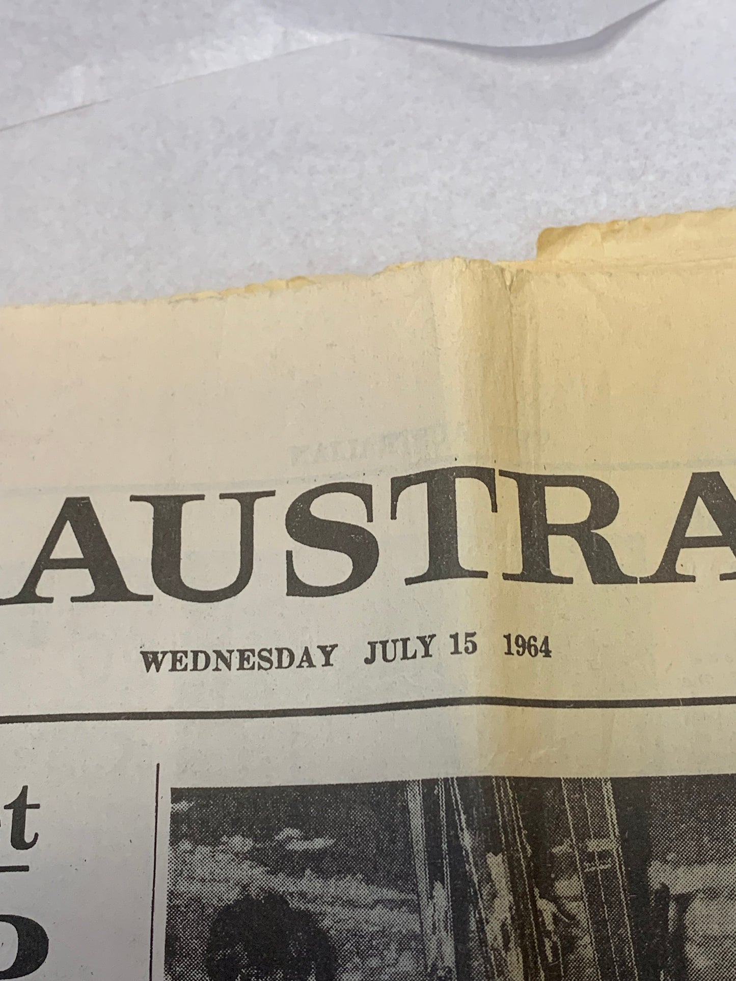 The Australian — Number One, Wednesday July 15, 1964. This is the very first edition of The Australian, founded by Rupert Murdoch as Australia’s first national daily newspaper (only the third national newspaper in the country’s history).