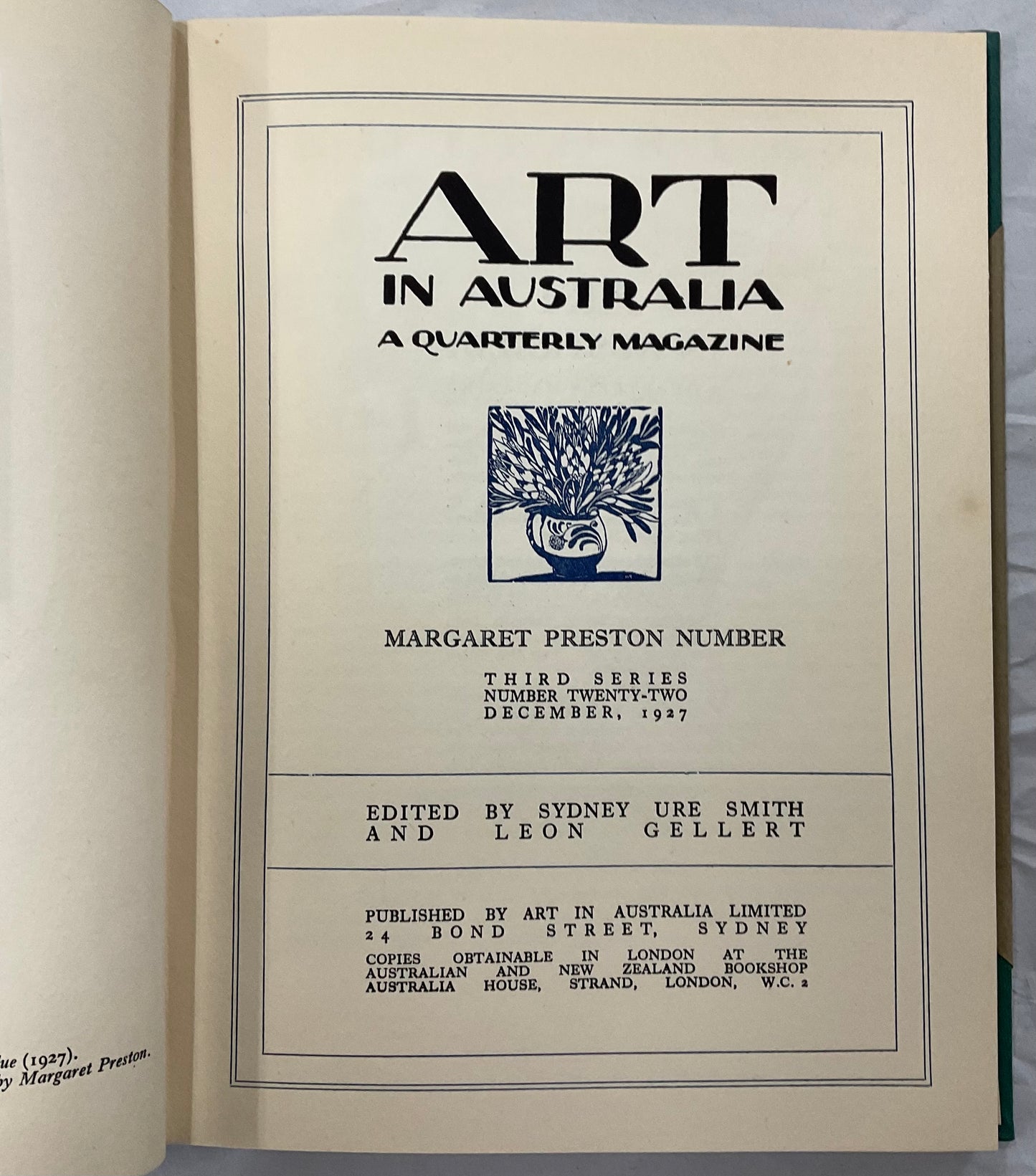 Art in Australia – A Quarterly Magazine, Margaret Preston Number (Third Series, Number Twenty-Two, December 1927)