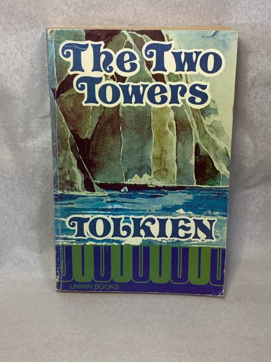 Vintage paperback edition of “The Two Towers” by J.R.R. Tolkien, published by Unwin Books (George Allen & Unwin Ltd), Unwin Books Edition 1974