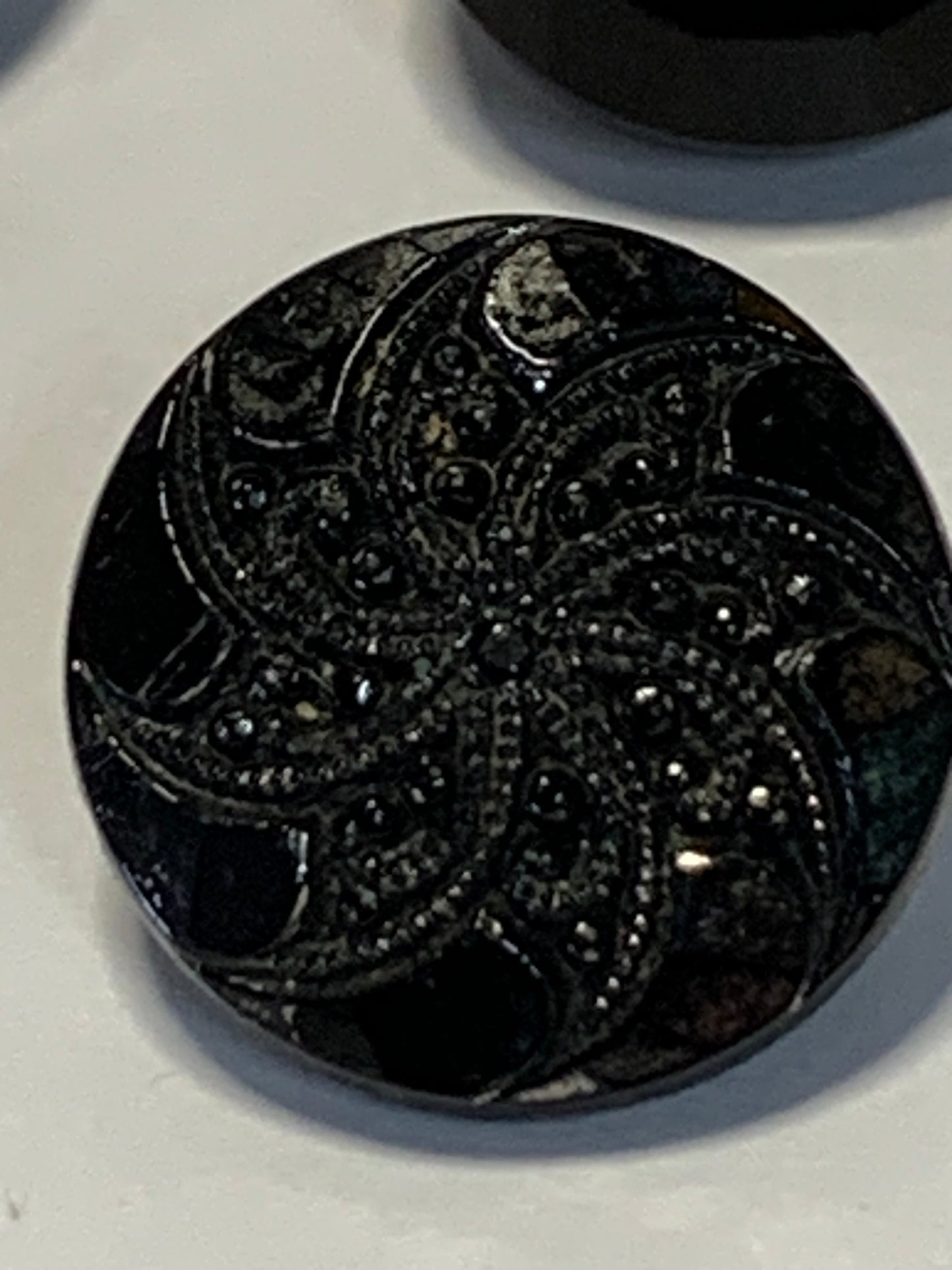 Collection of 19 Early 20th century Jet Black Glass Buttons