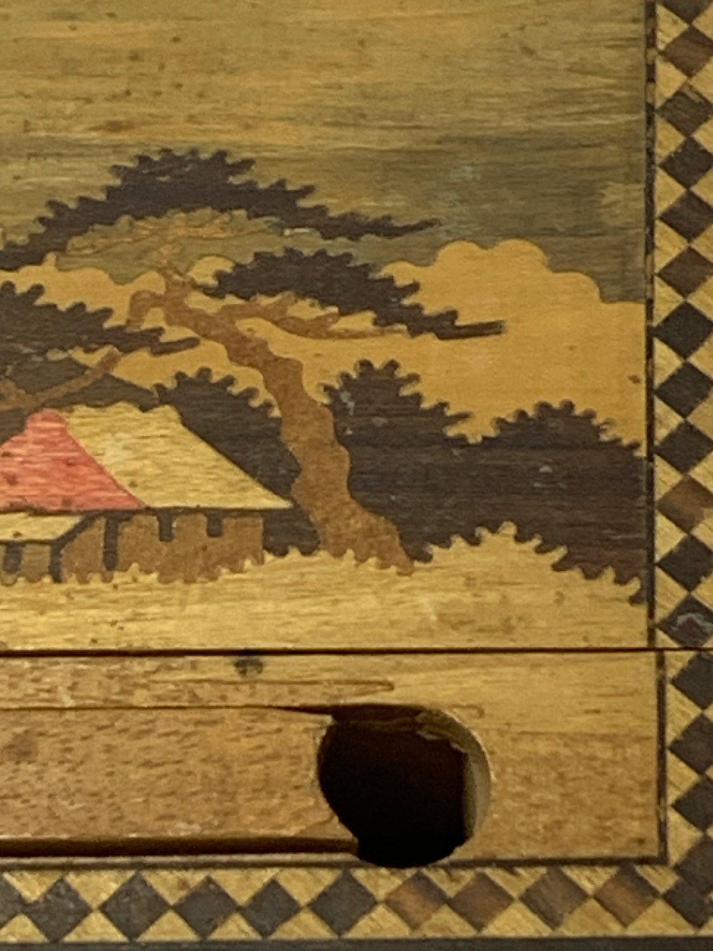 Japanese Marquetry Cigarette Dispenser
