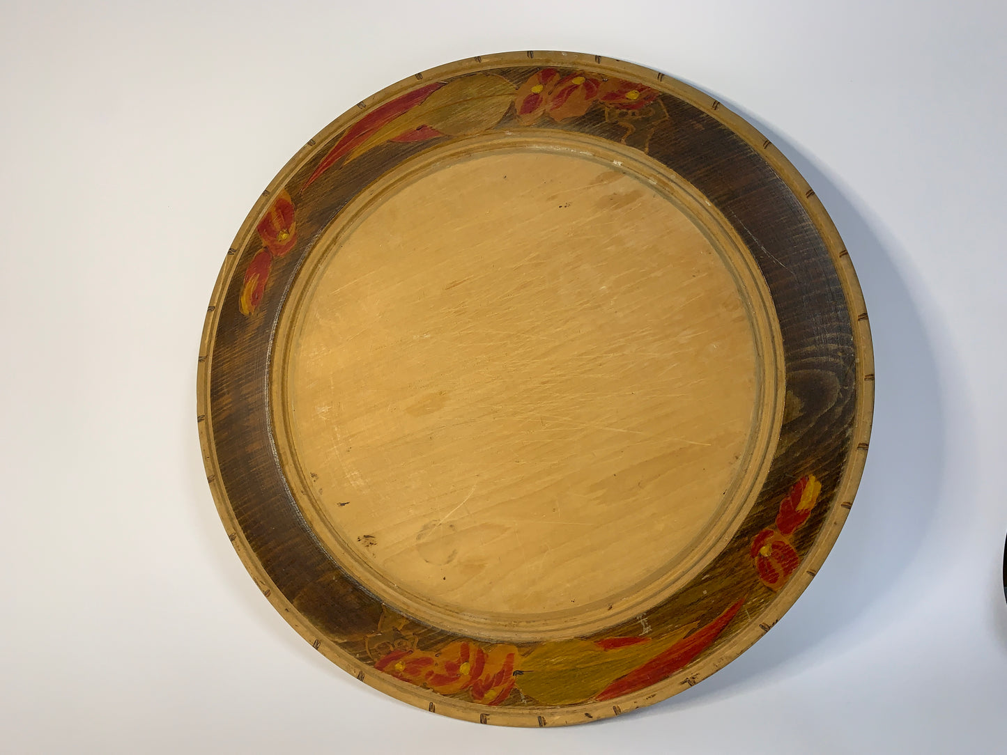 Vintage Pokerwork Handcrafted Wooden Bread/Cheese Board
