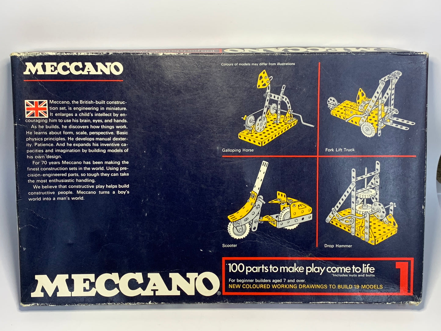 Vintage Meccano Set No. 1 Construction Kit (1972)