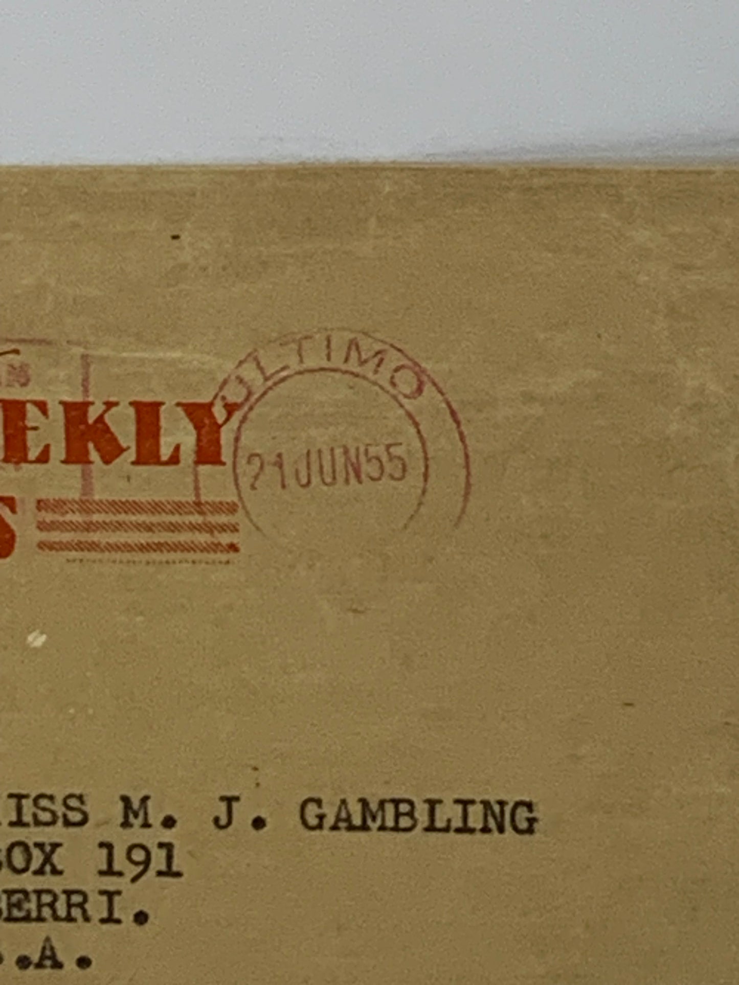 Vintage 1955 envelope from “The Australian Women’s Weekly Patterns” service