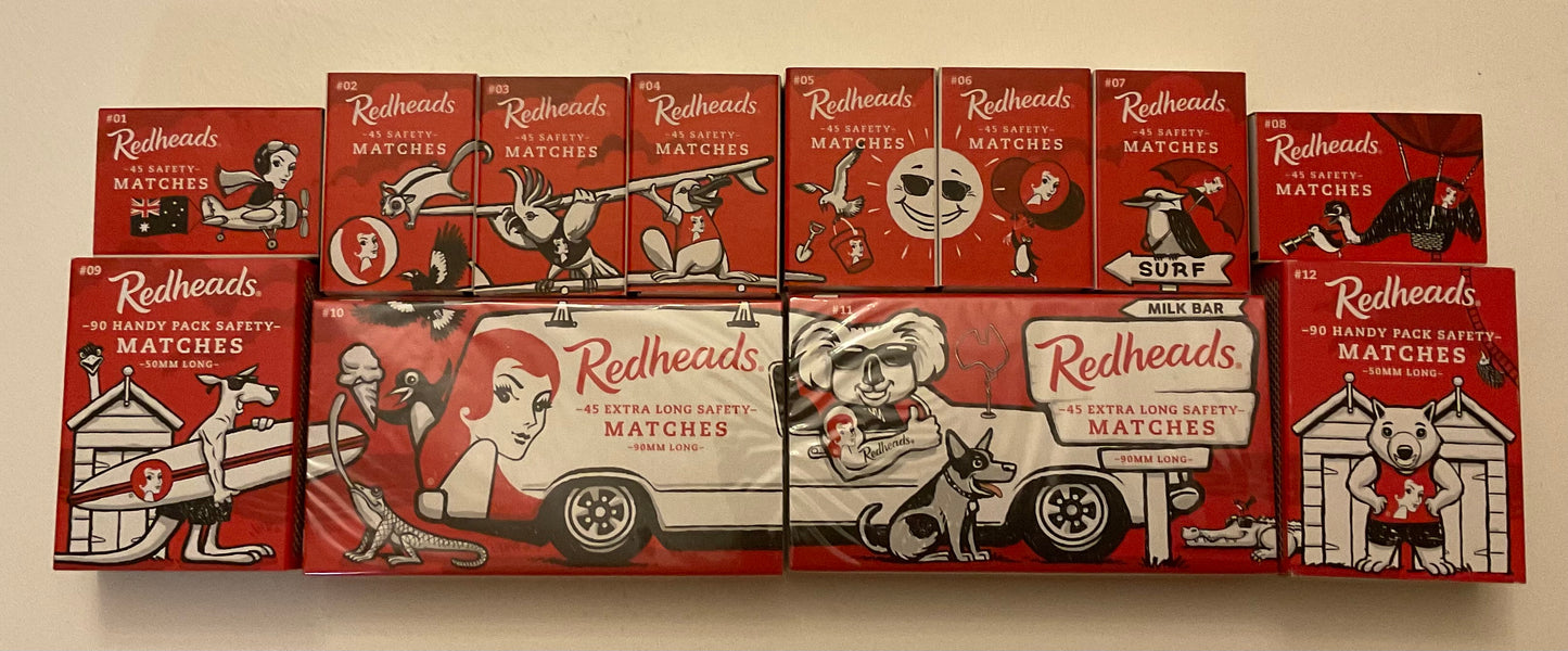 Redheads Limited Edition “Aussie Surfing Safari” Puzzle – Complete 12 Matchbox Set with Packaging