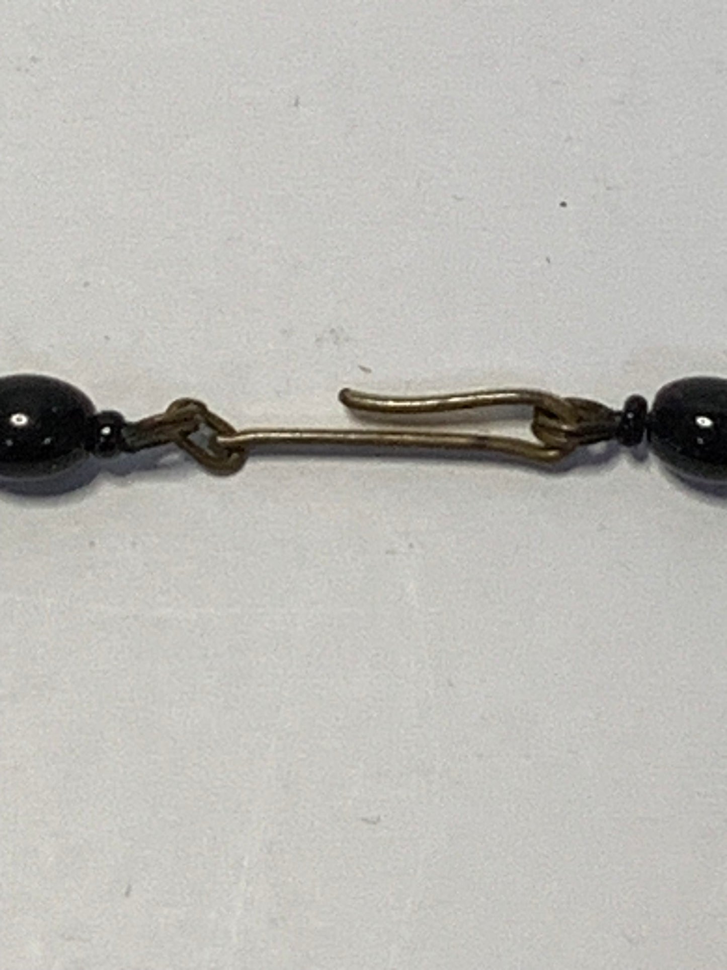 Vintage West German black jet glass necklace