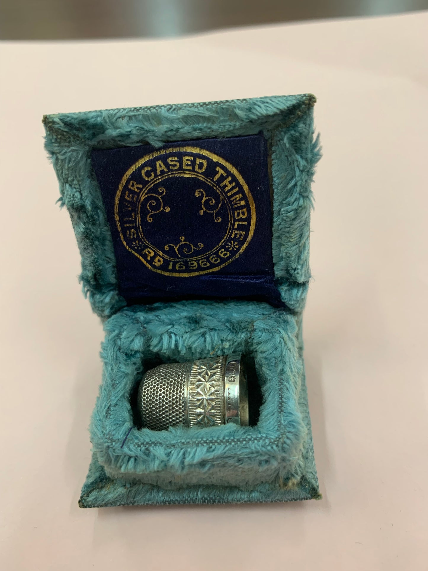 Vintage Silver Thimble in original case