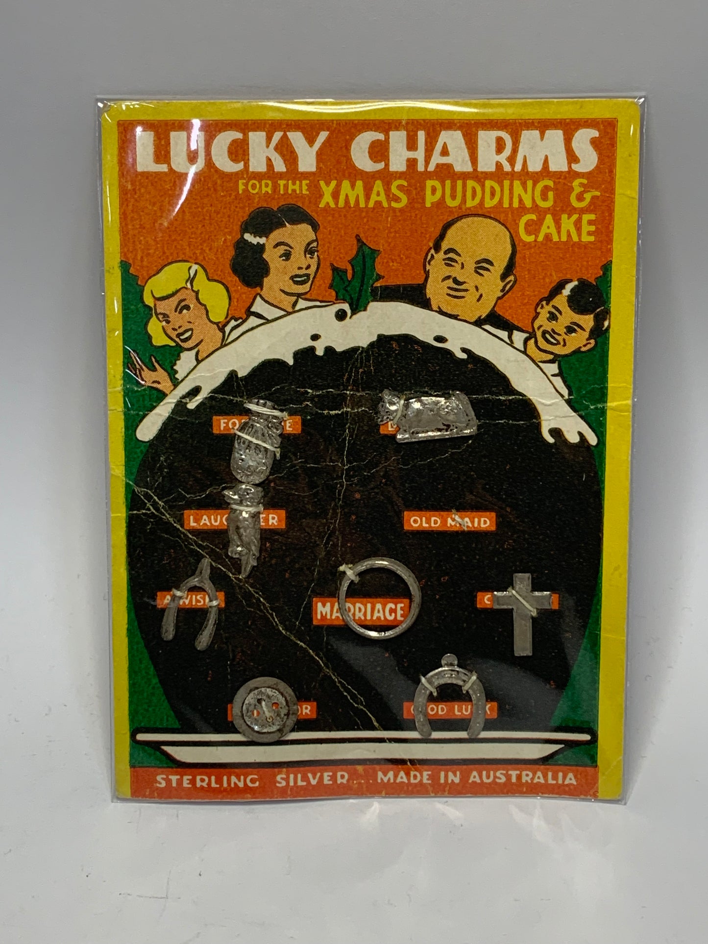 Vintage Australian Sterling Silver Lucky Charms for Christmas Pudding & Cake