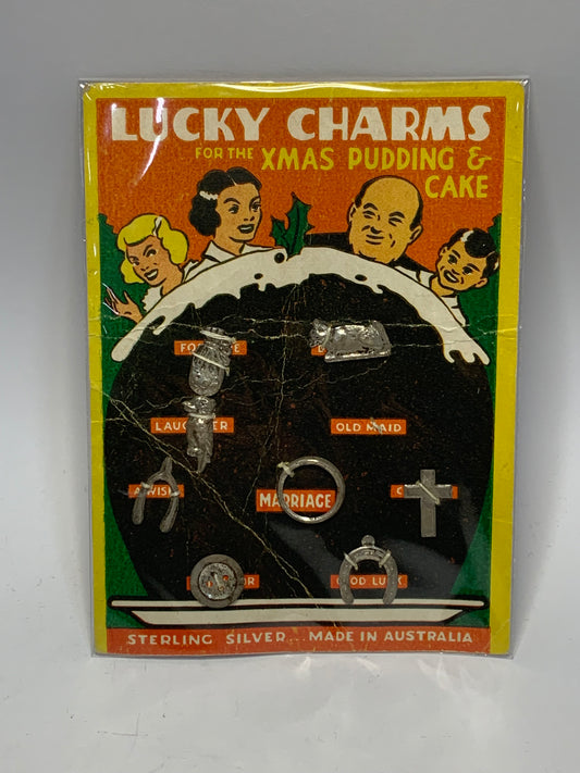 Vintage Australian Sterling Silver Lucky Charms for Christmas Pudding & Cake