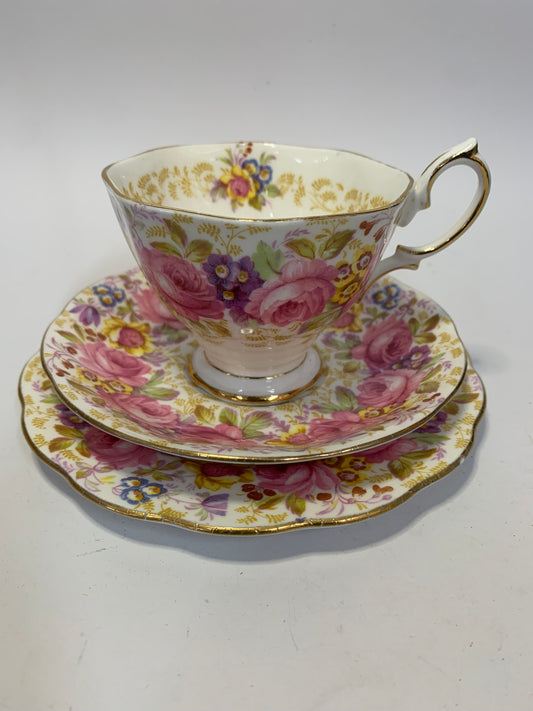 Royal Albert “Serena” Bone China Tea Trio - Cup, Saucer & Plate Set
