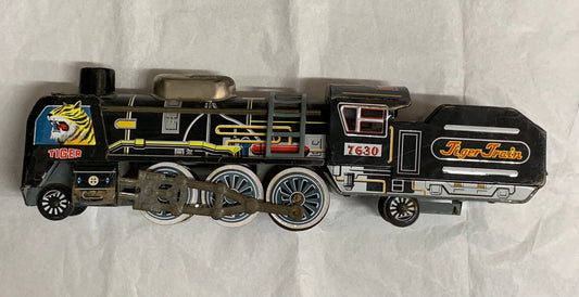 Vintage 1950s/60s tinplate friction-drive “Tiger Train” locomotive #7630, made in Japan