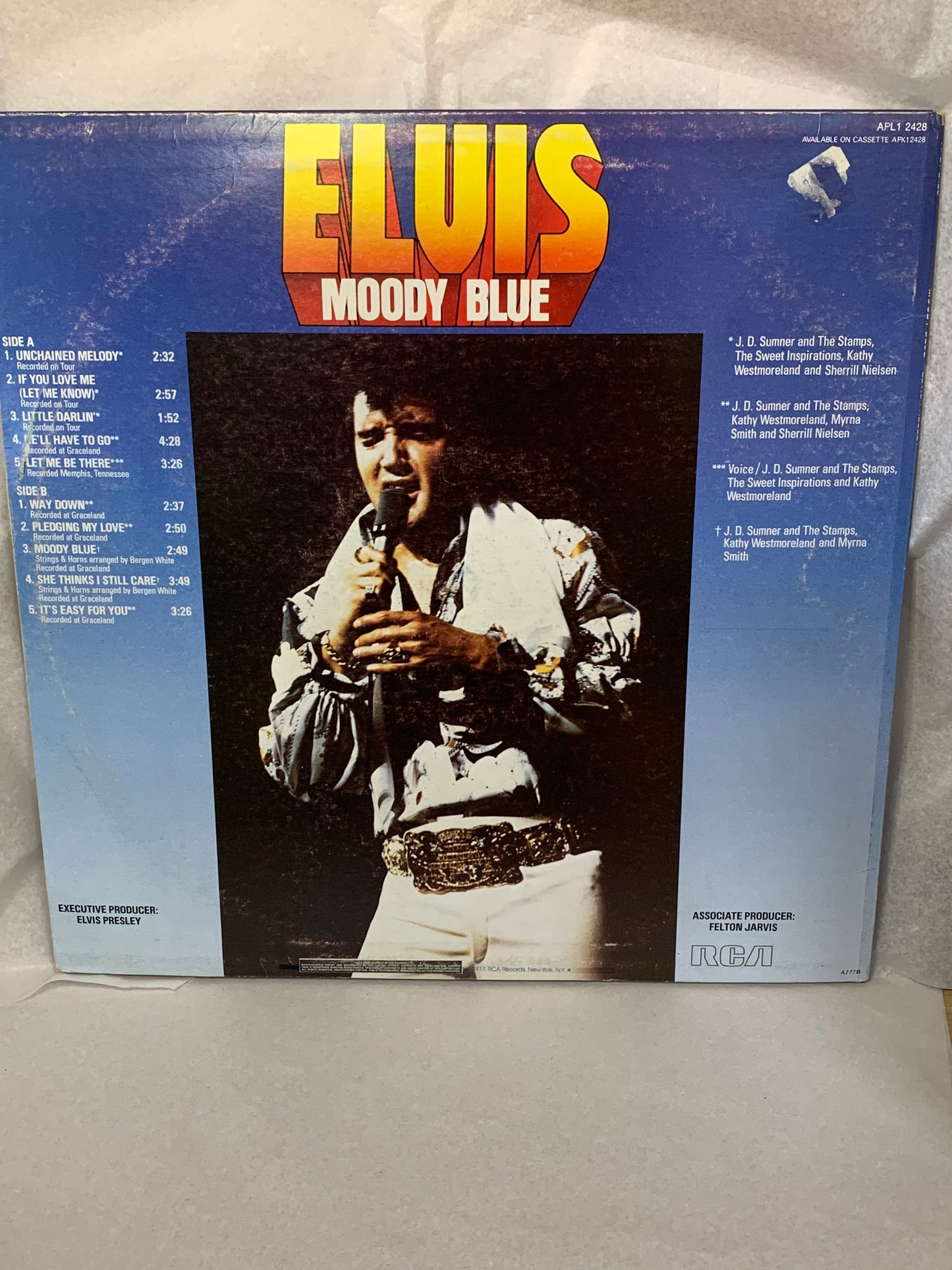 Elvis Presley – Moody Blue LP, RCA Victor, APL1-2428, 1977