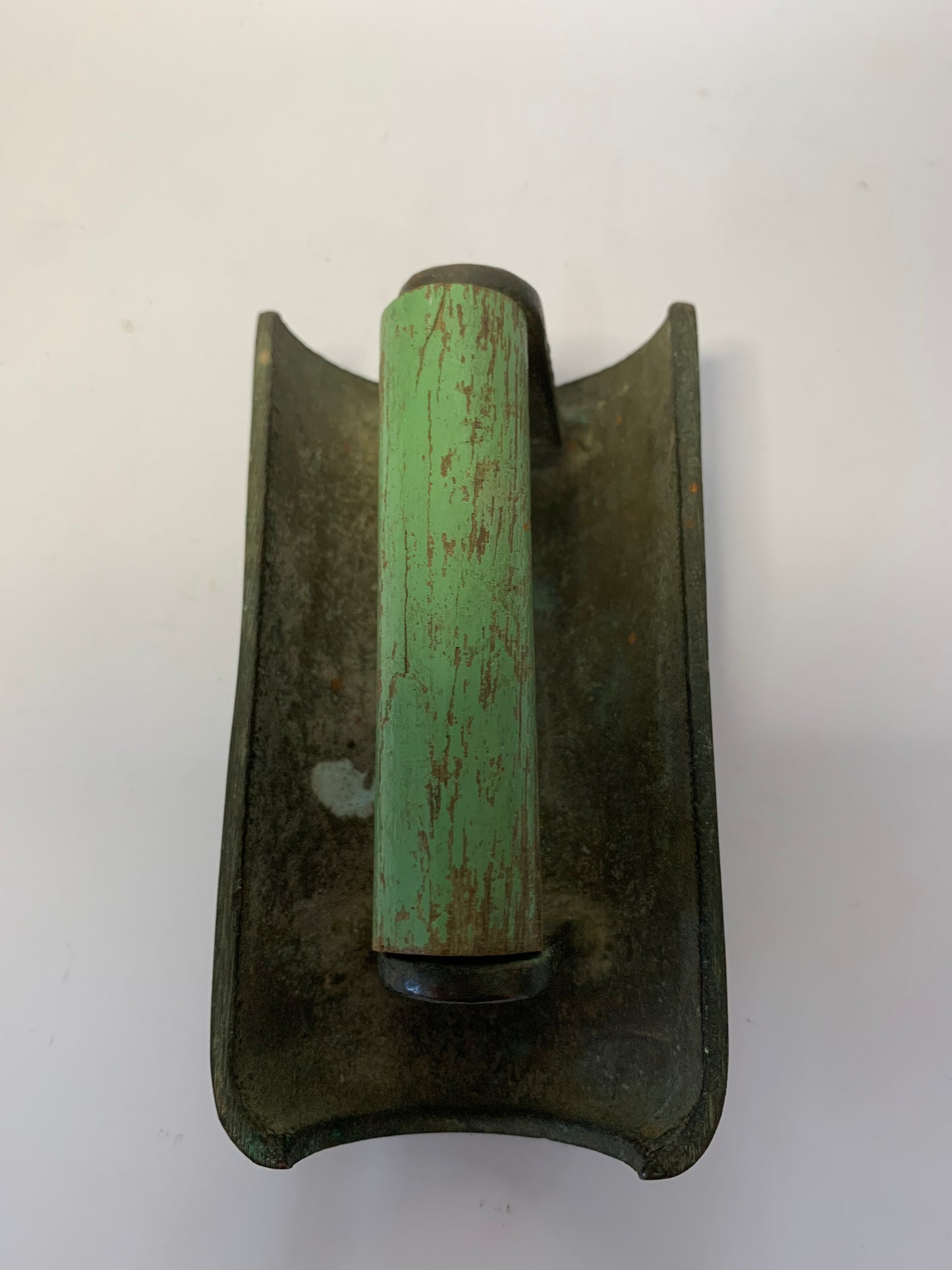 Vintage Brass Desk Blotter with Green Painted Wooden Handle
Antique Office Equipment