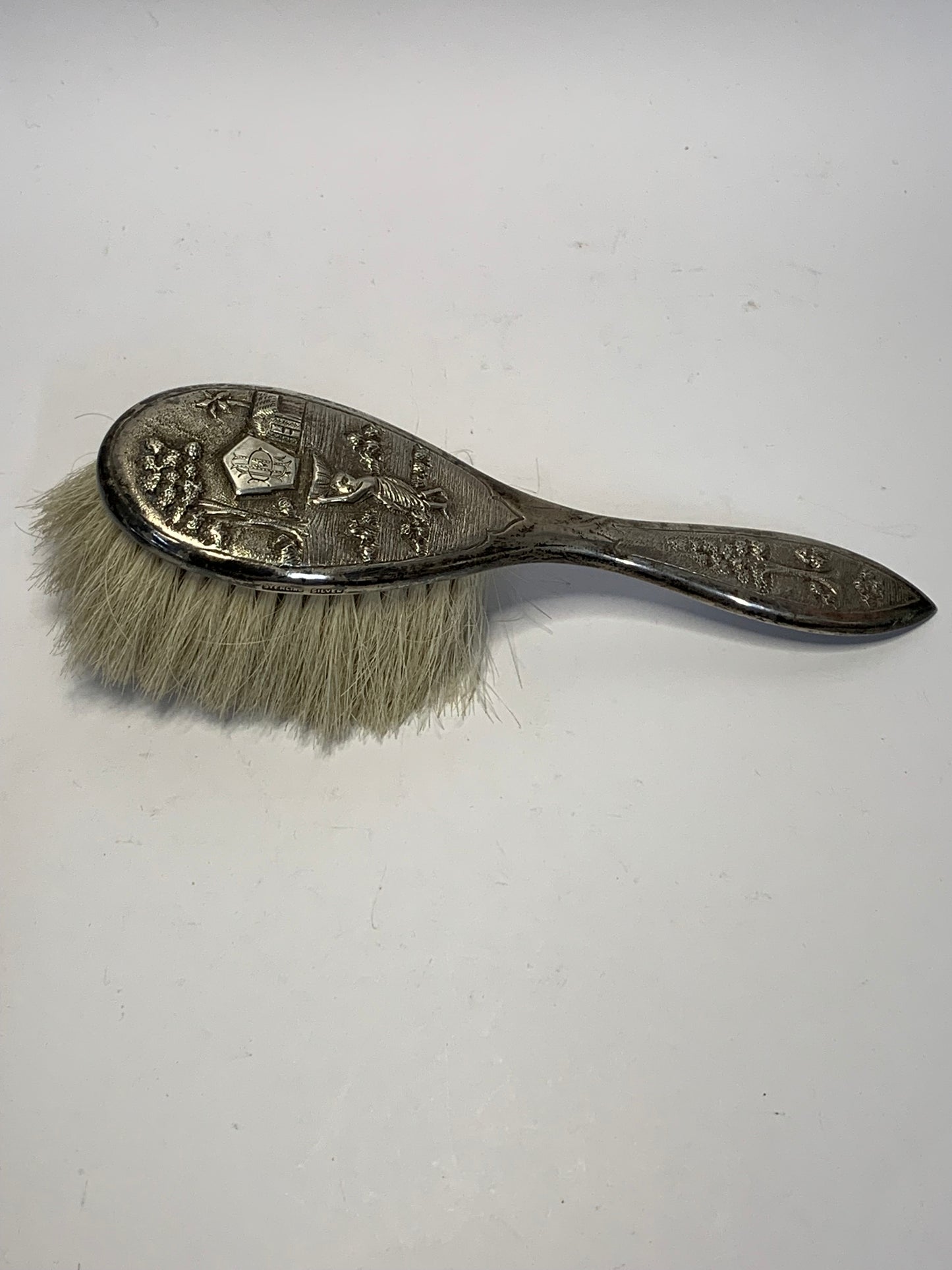 Antique Sterling Silver Backed Brush with Ornate Detailing