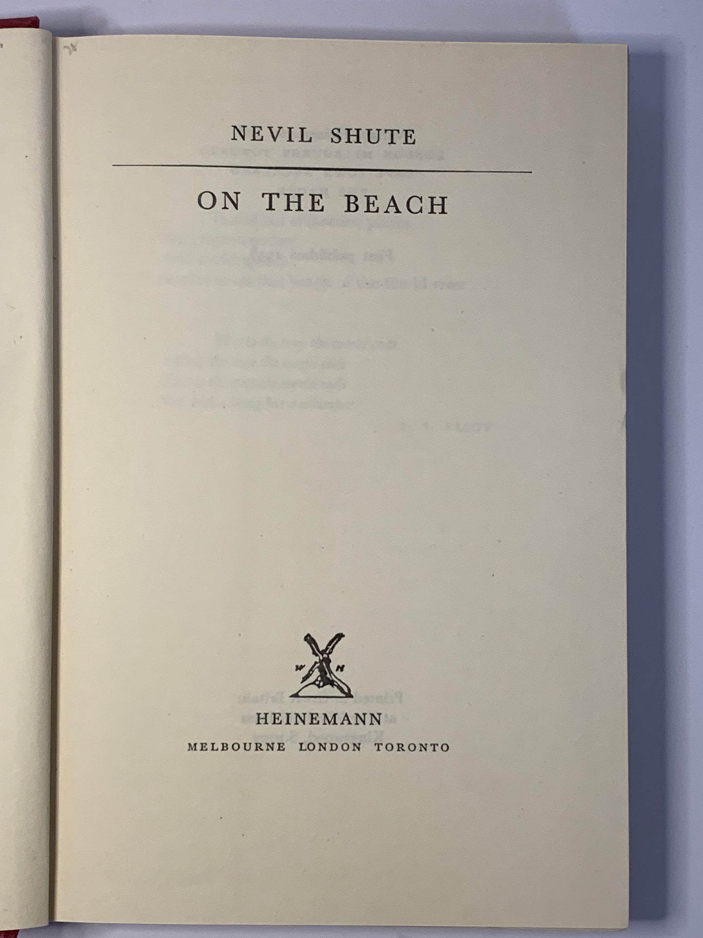 “On the Beach” by Nevil Shute - First Edition 1957